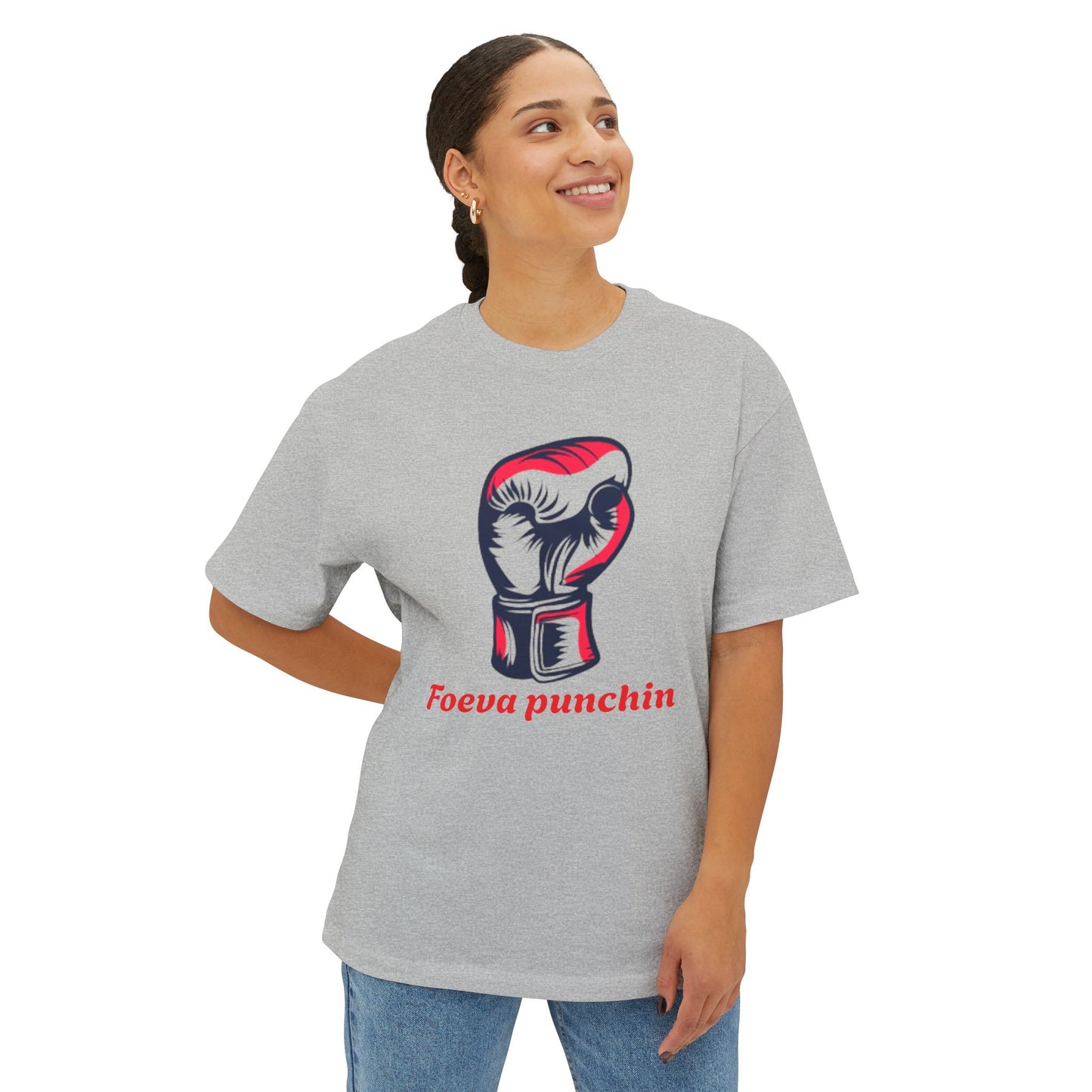 Boxy Tee with Punching Gloves Design | Fun Unisex Graphic T-Shirt for Fitness Lovers, Gift for Boxing Enthusiasts, Casual Wear