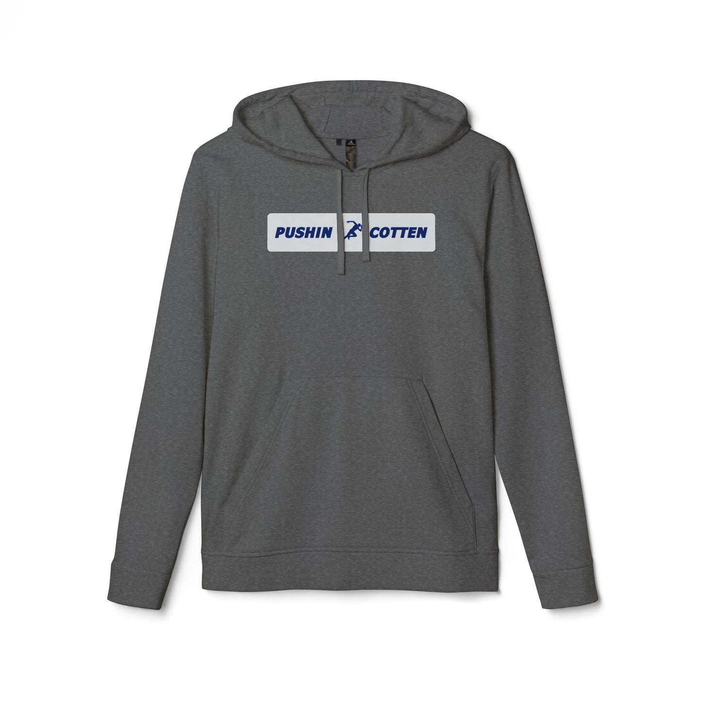 Fleece Hoodie - Pushin Cotten Tags Sports Runnin Man Logo, adidas Arm Logo