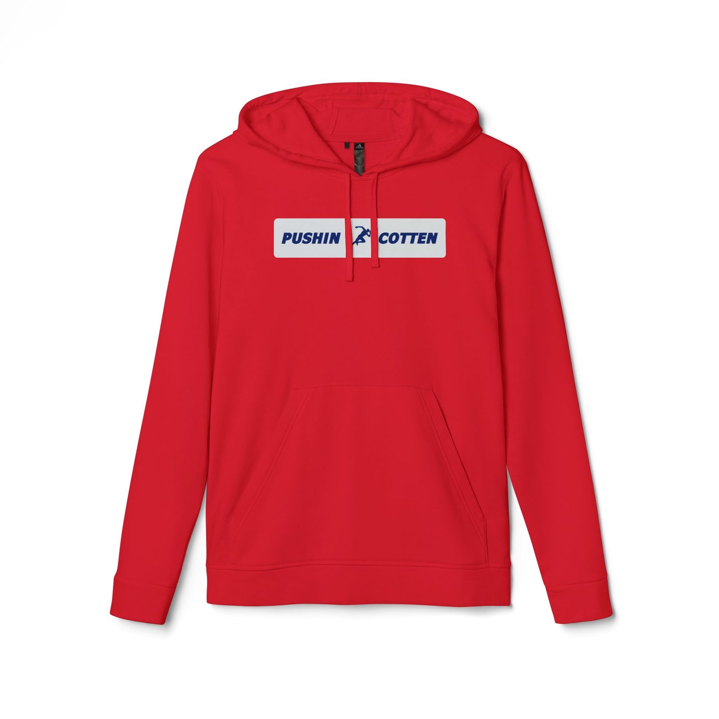 Fleece Hoodie - Pushin Cotten Tags Sports Runnin Man Logo, adidas Arm Logo