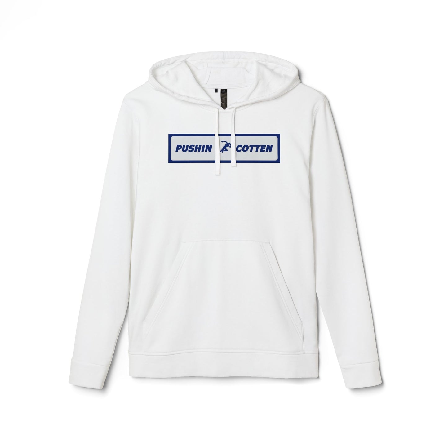 Fleece Hoodie - Pushin Cotten Tags Sports Runnin Man Logo, adidas Arm Logo