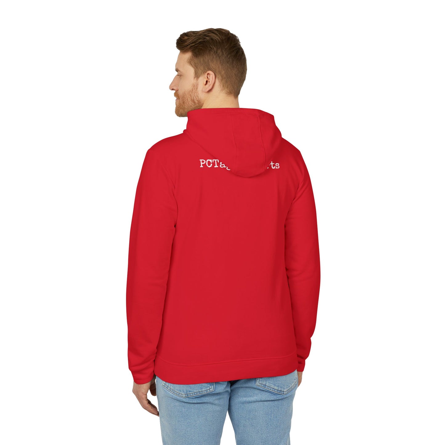 Fleece Hoodie - Pushin Cotten Tags Sports Runnin Man Logo, adidas Arm Logo