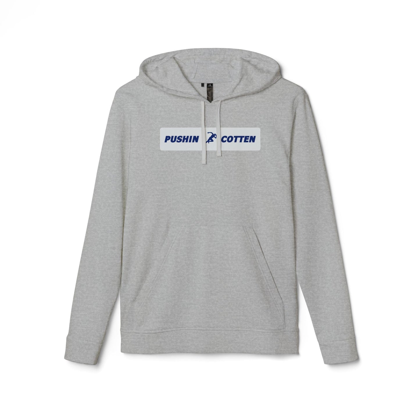 Fleece Hoodie - Pushin Cotten Tags Sports Runnin Man Logo, adidas Arm Logo