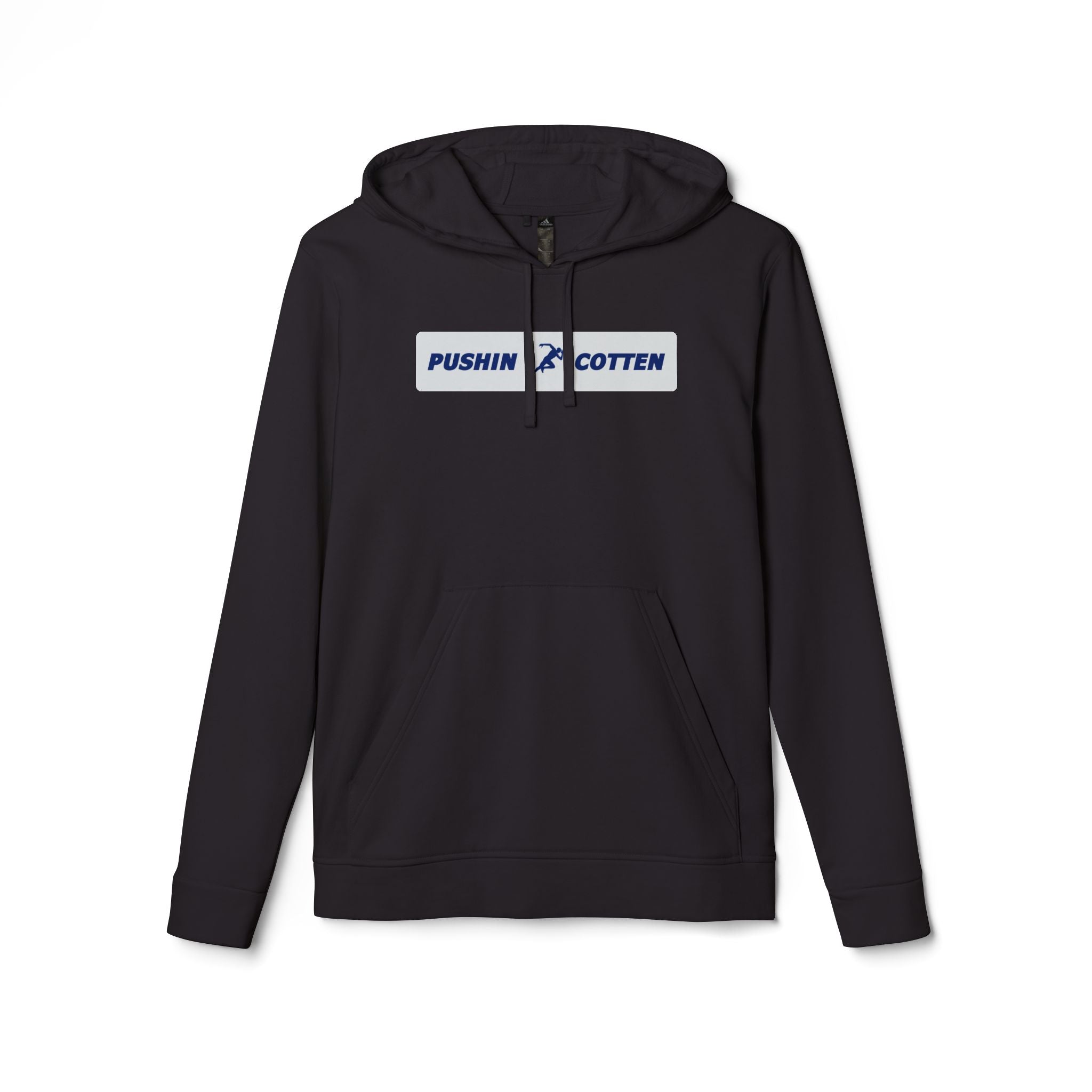 Fleece Hoodie - Pushin Cotten Tags Sports Runnin Man Logo, adidas Arm Logo