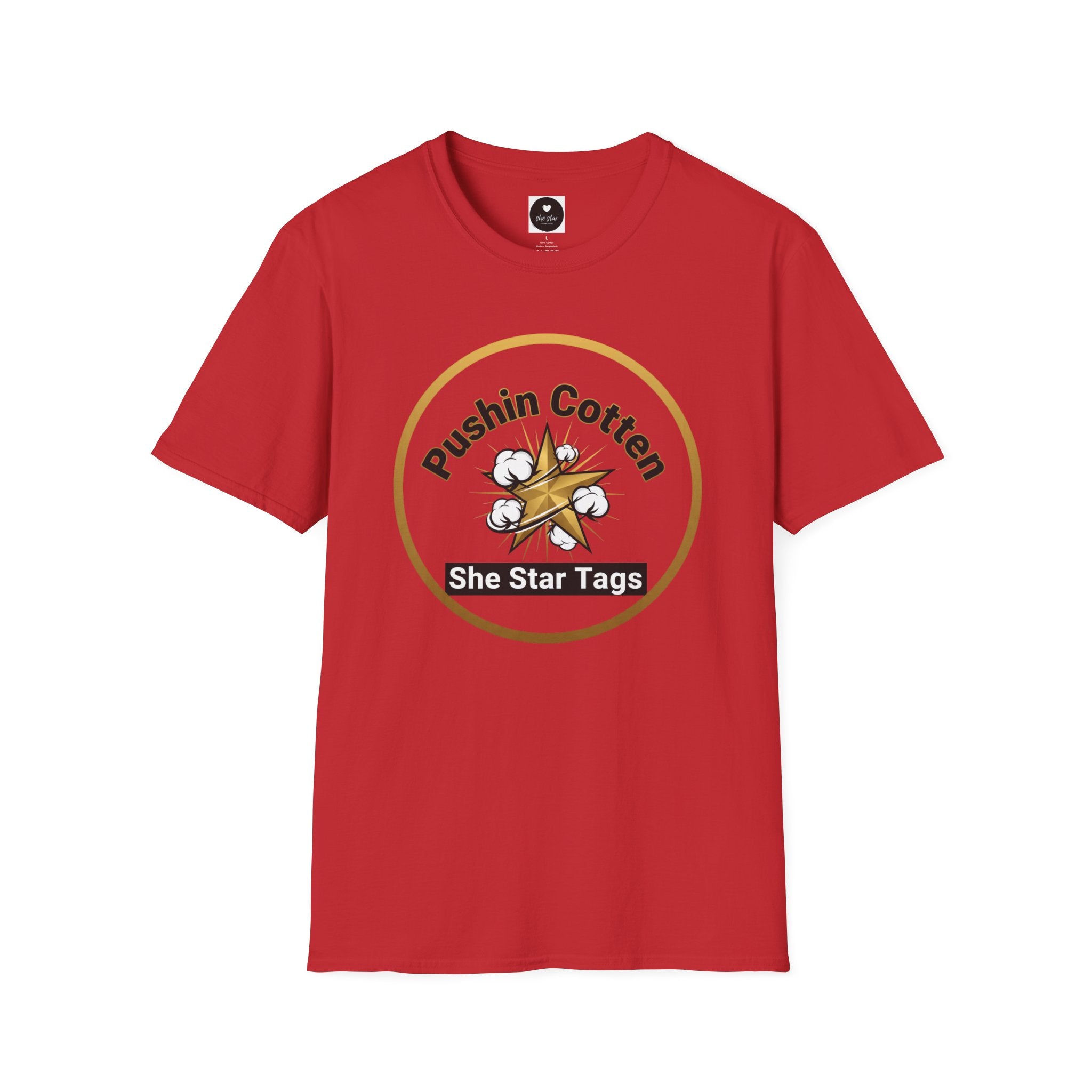 T-Shirt — "Pushin Cotten" She Star Logo Tee