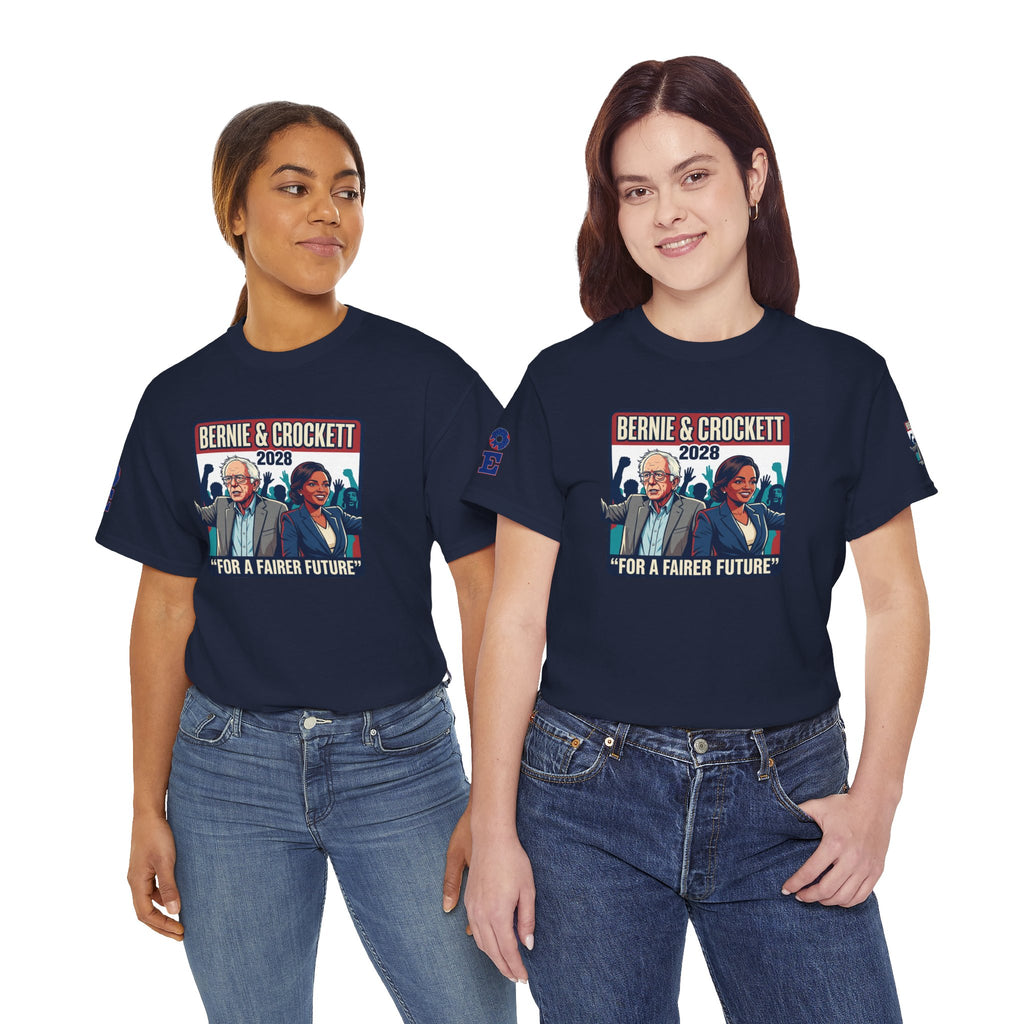 Bernie & Crockett 2028 Tee — "For a Fairer Future" Political Campaign T-Shirt