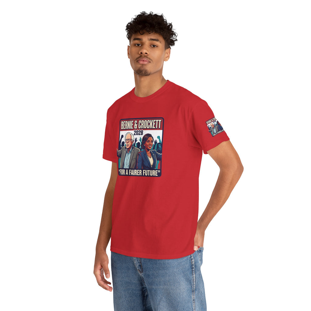 Bernie & Crockett 2028 Tee — "For a Fairer Future" Political Campaign T-Shirt