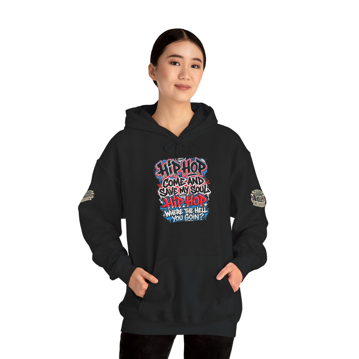 Hip-Hop Graffiti Hoodie — "Hip Hop Come and Save My Soul" Streetwear Pullover