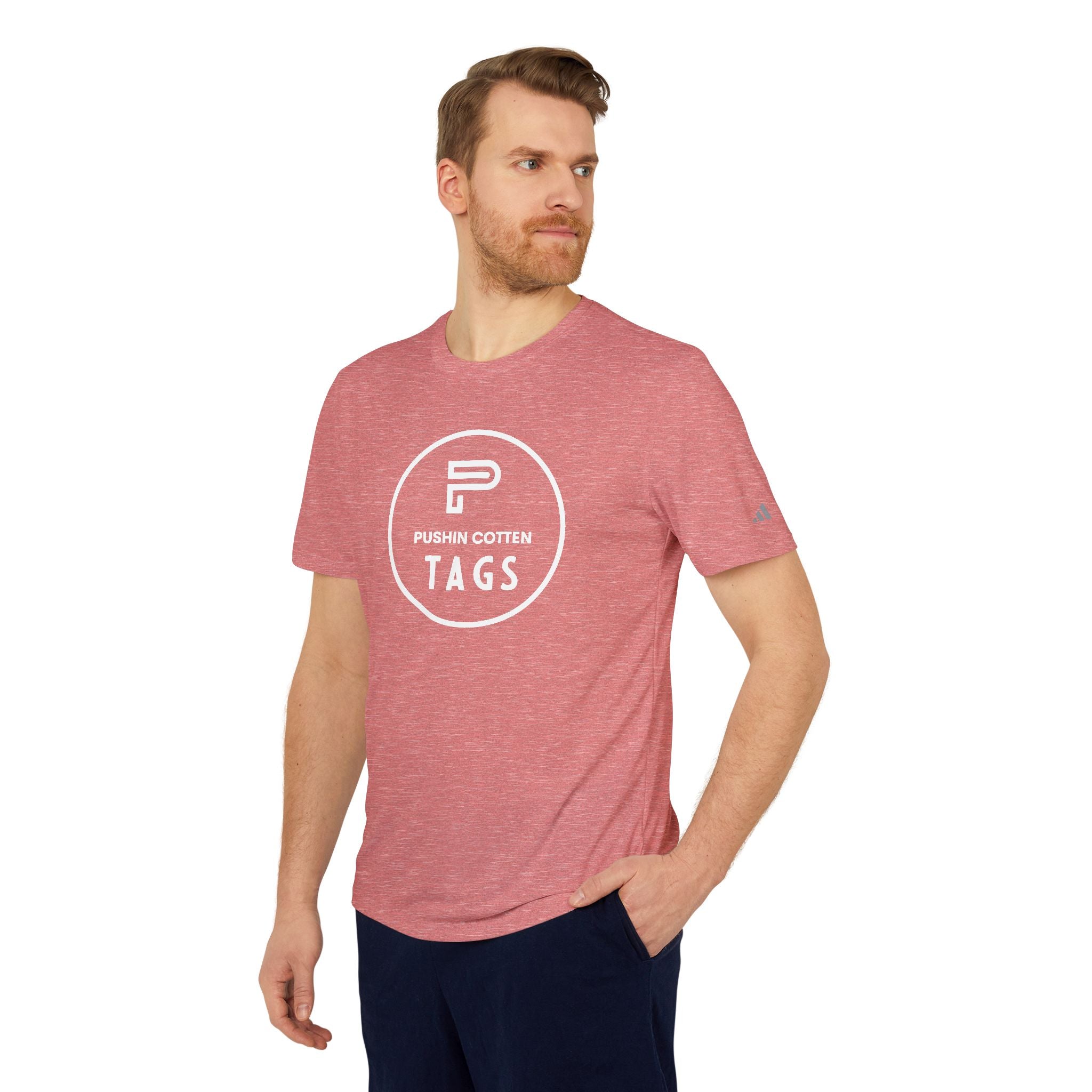 Sport T-shirt with Pushin Cotten Tags Royalty logo and adidas arm logo