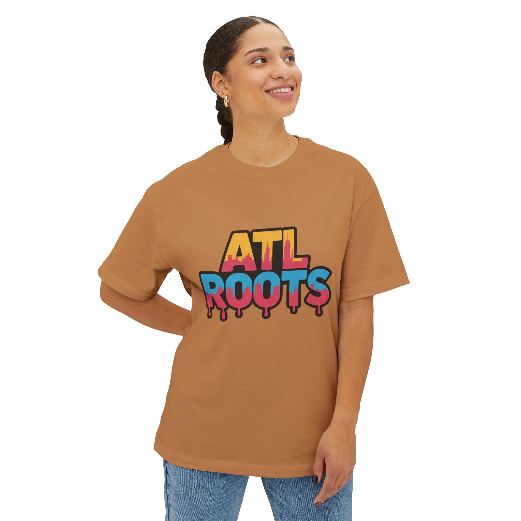 Colorful ATL Roots Oversized Boxy Tee, Streetwear Shirt, Gift for Atlanta Lovers, Casual Summer Top, Urban Fashion Tee, Unisex Graphic Tee