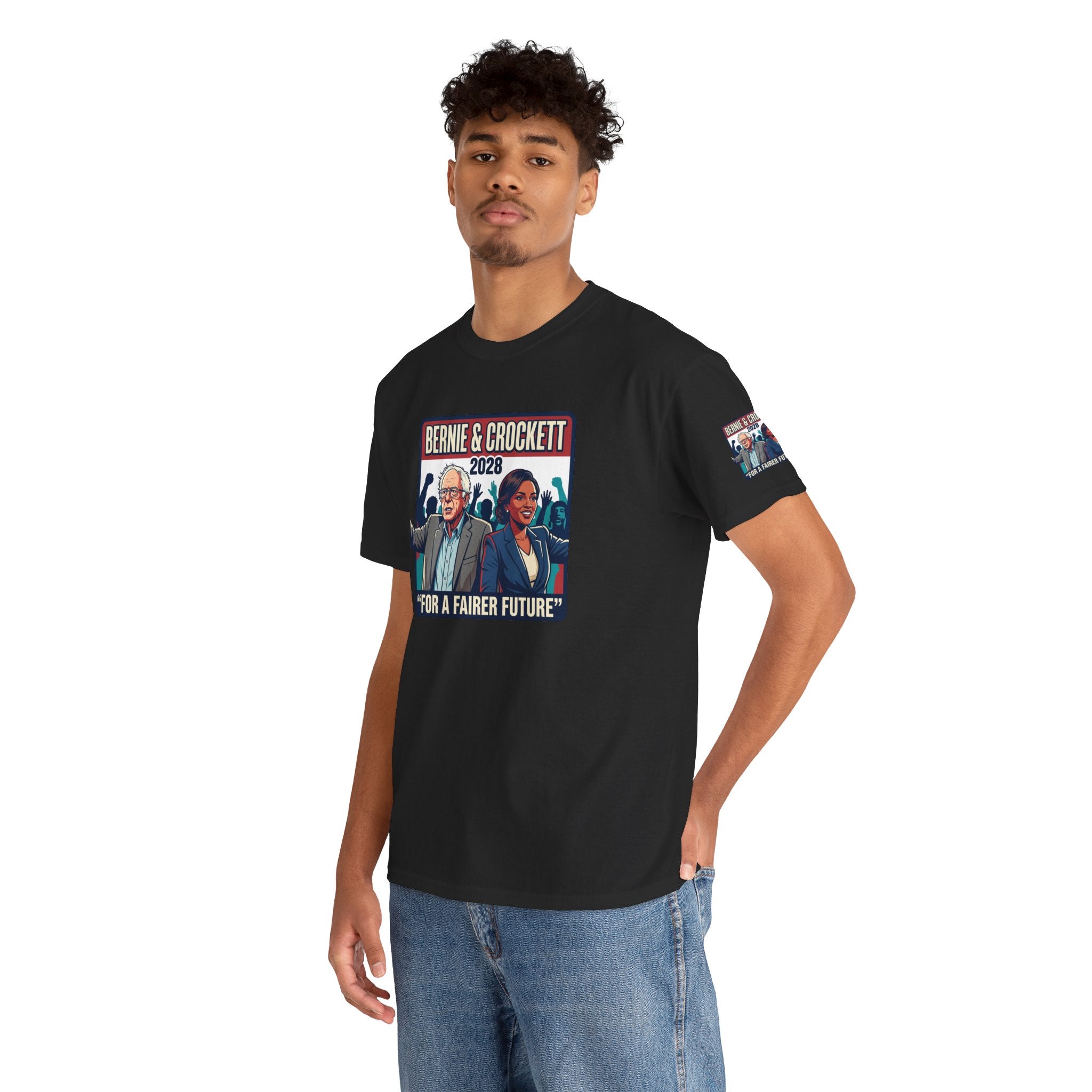 Bernie & Crockett 2028 Tee — "For a Fairer Future" Political Campaign T-Shirt