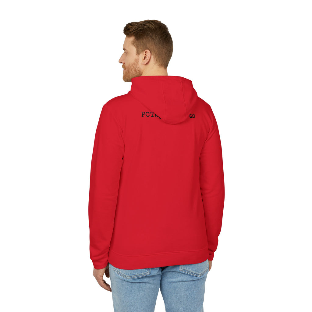 Fleece Hoodie - Pushin Cotten Tags Sports Runnin Man Logo, adidas Arm Logo