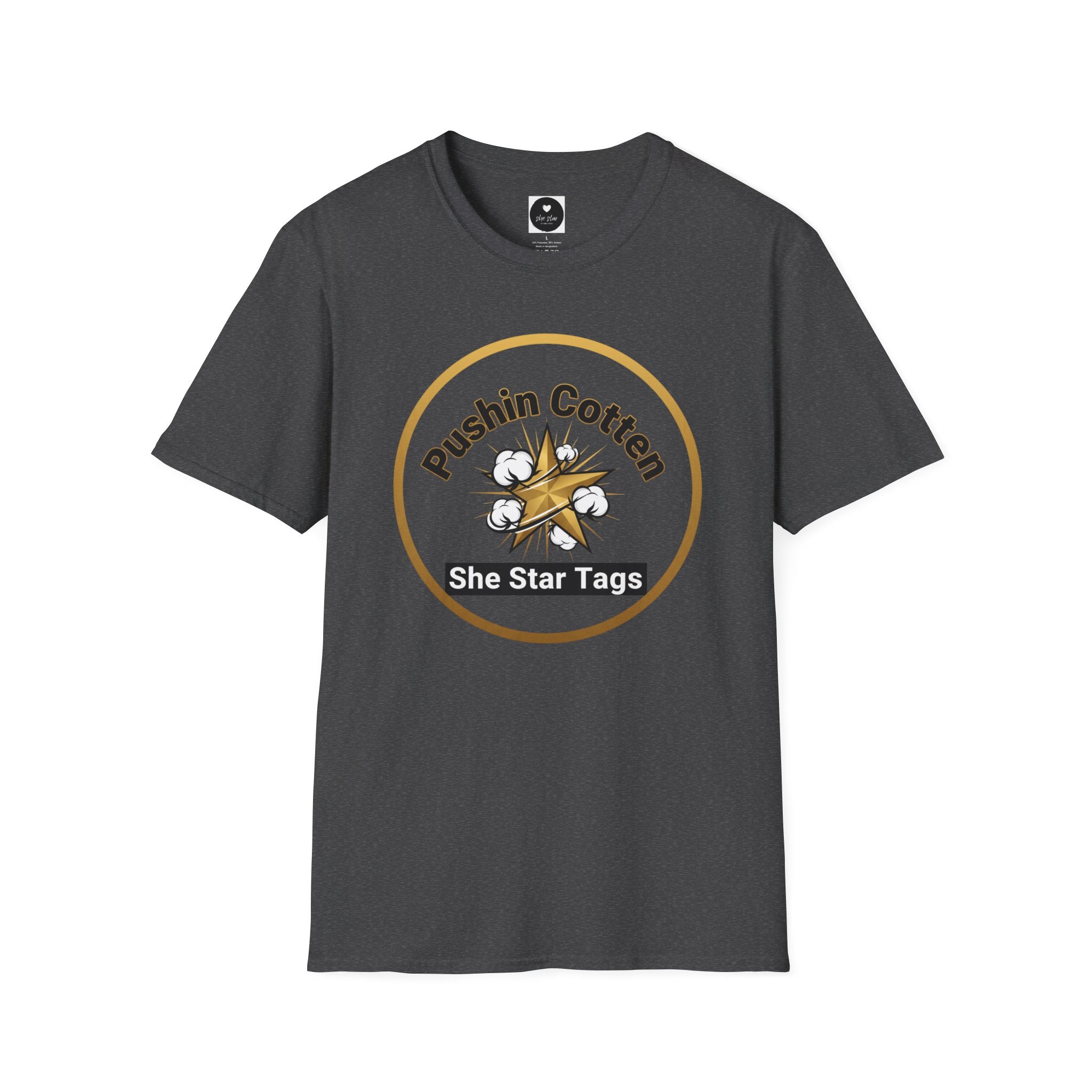 T-Shirt — "Pushin Cotten" She Star Logo Tee