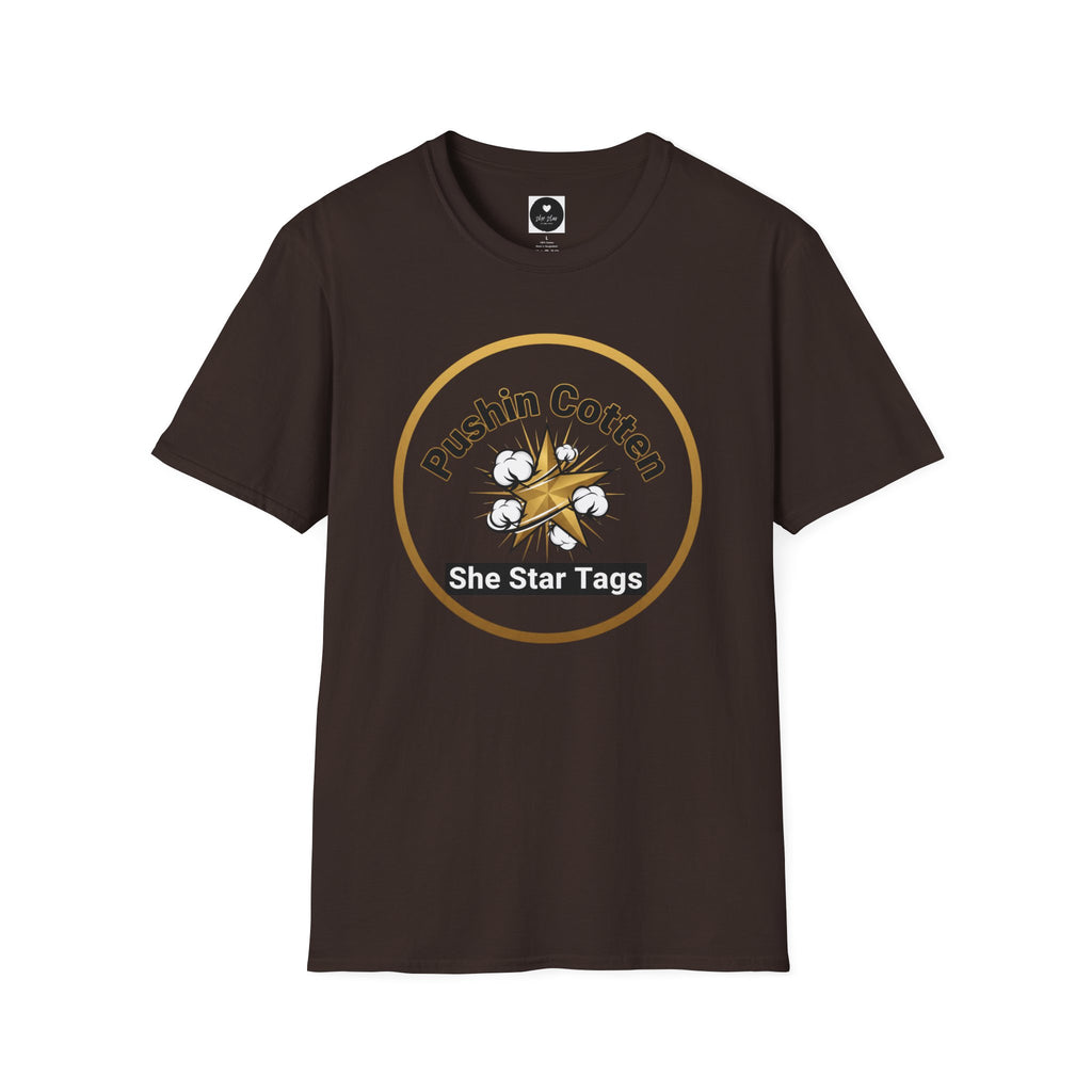 T-Shirt — "Pushin Cotten" She Star Logo Tee