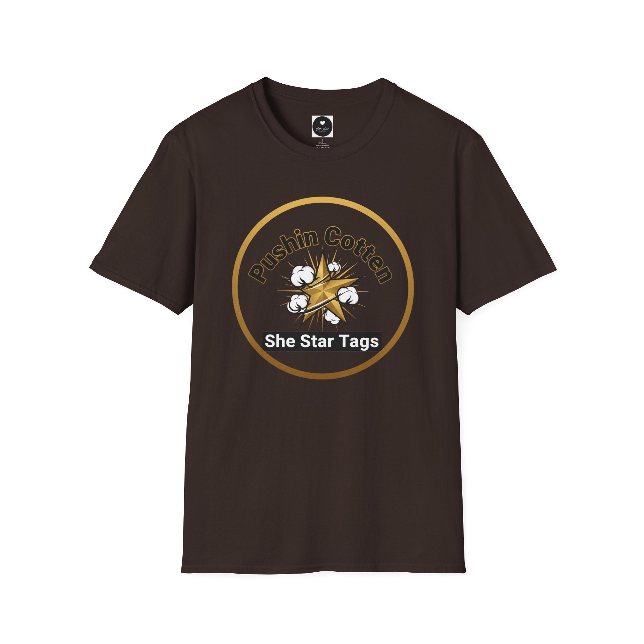 T-Shirt — "Pushin Cotten" She Star Logo Tee