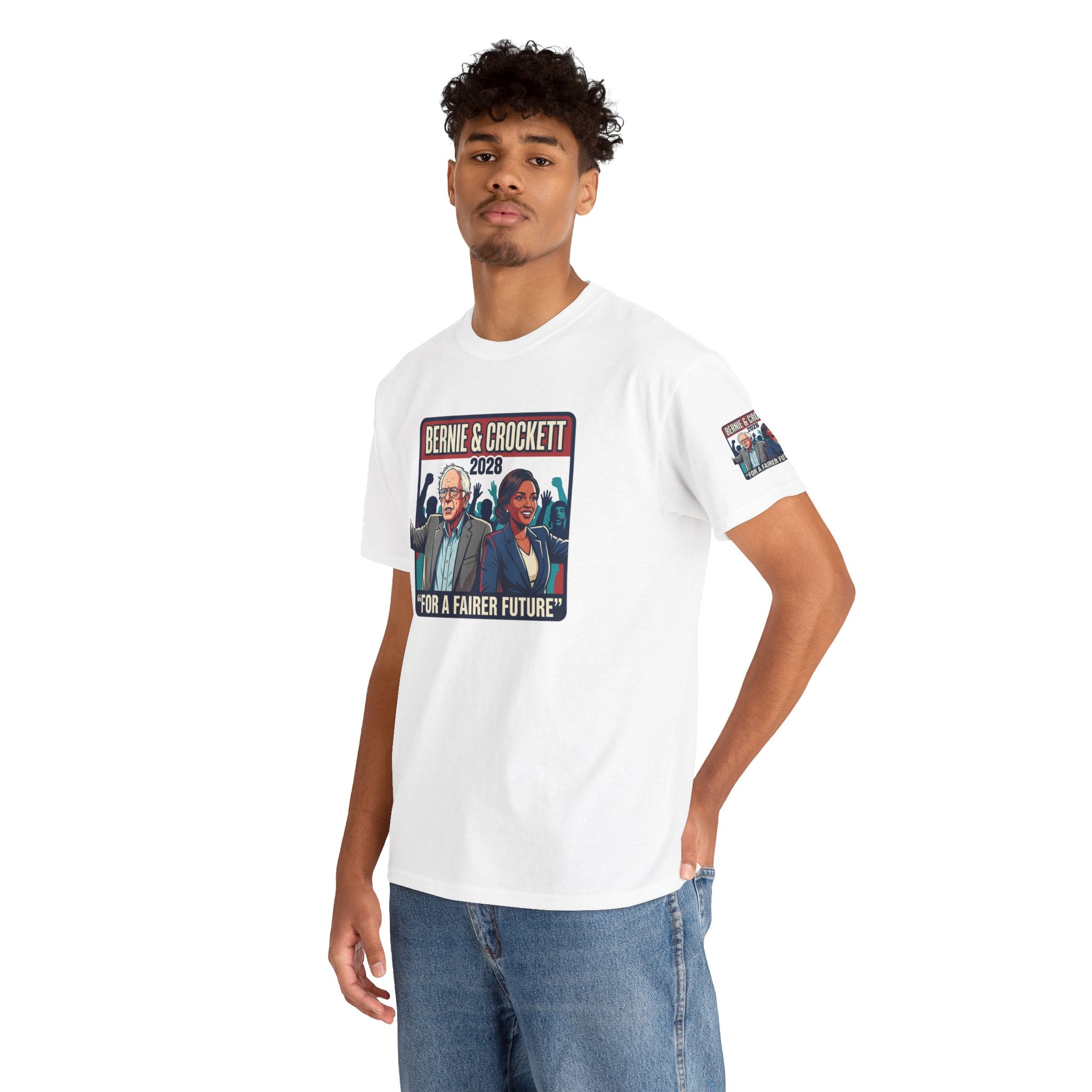 Bernie & Crockett 2028 Tee — "For a Fairer Future" Political Campaign T-Shirt