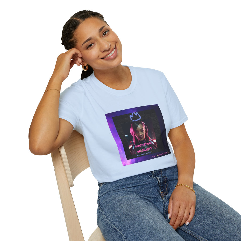 Queen Crown Photo Tee — Neon Portrait Graphic T-Shirt