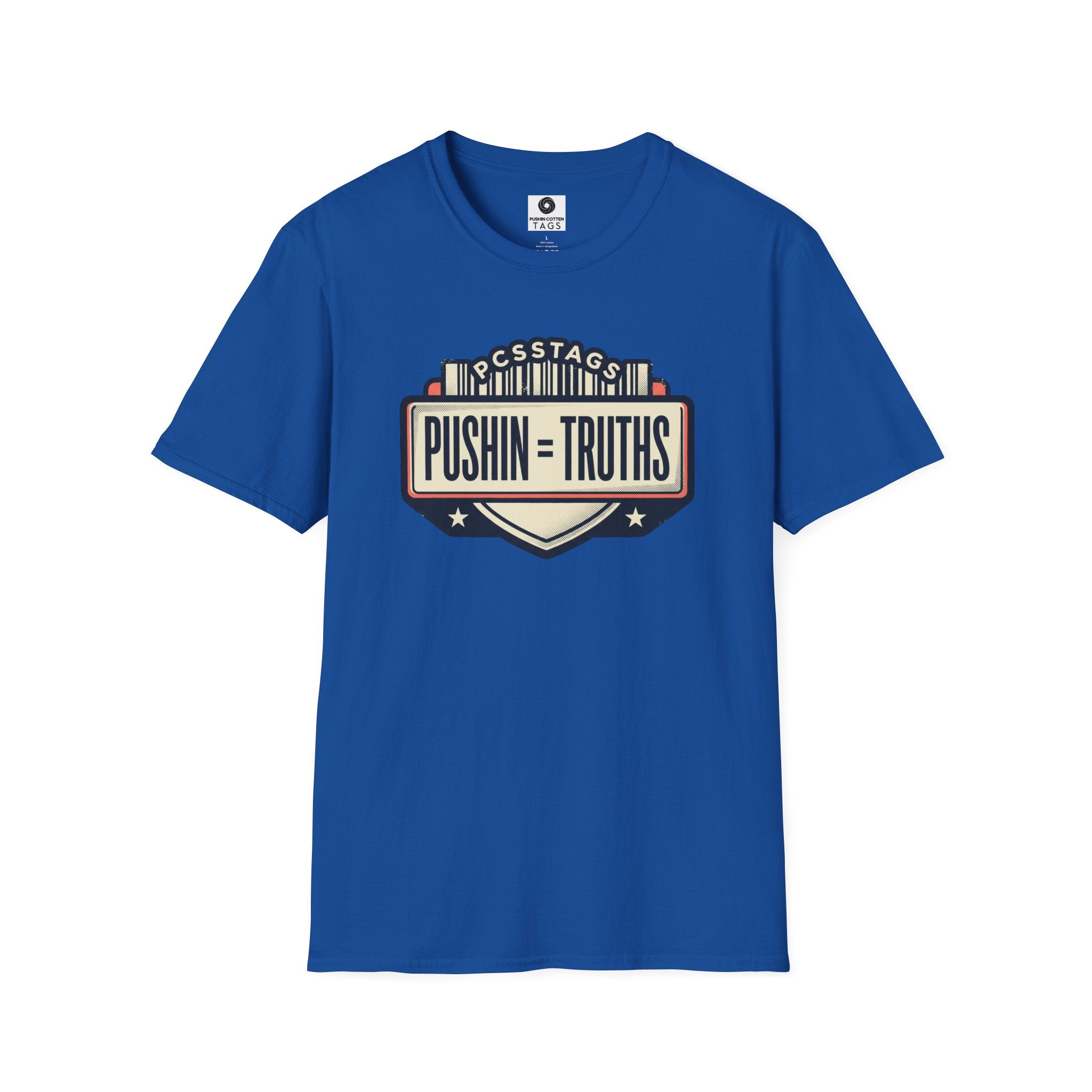 Pushin Truths Graphic T-Shirt — Vintage Badge Design