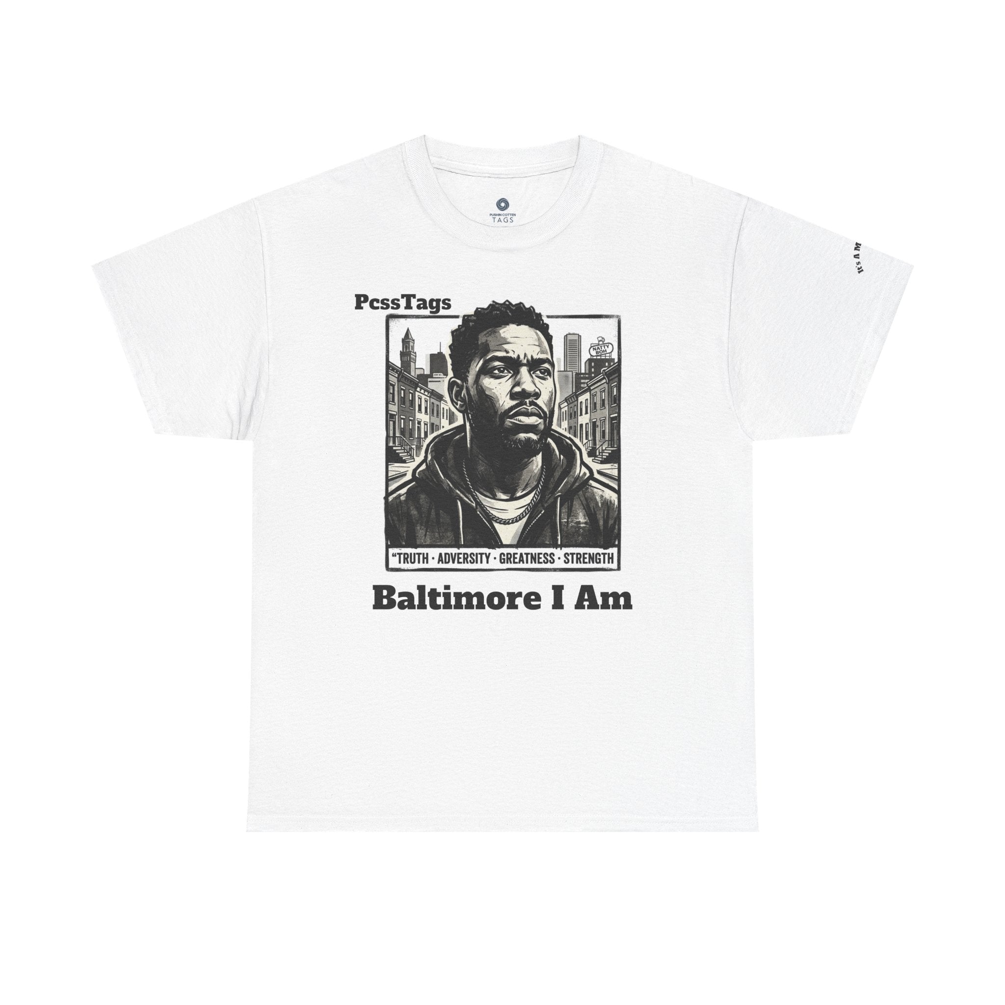 Baltimore I Am T-Shirt — Urban Portrait Tee Celebrating Strength & Resilience