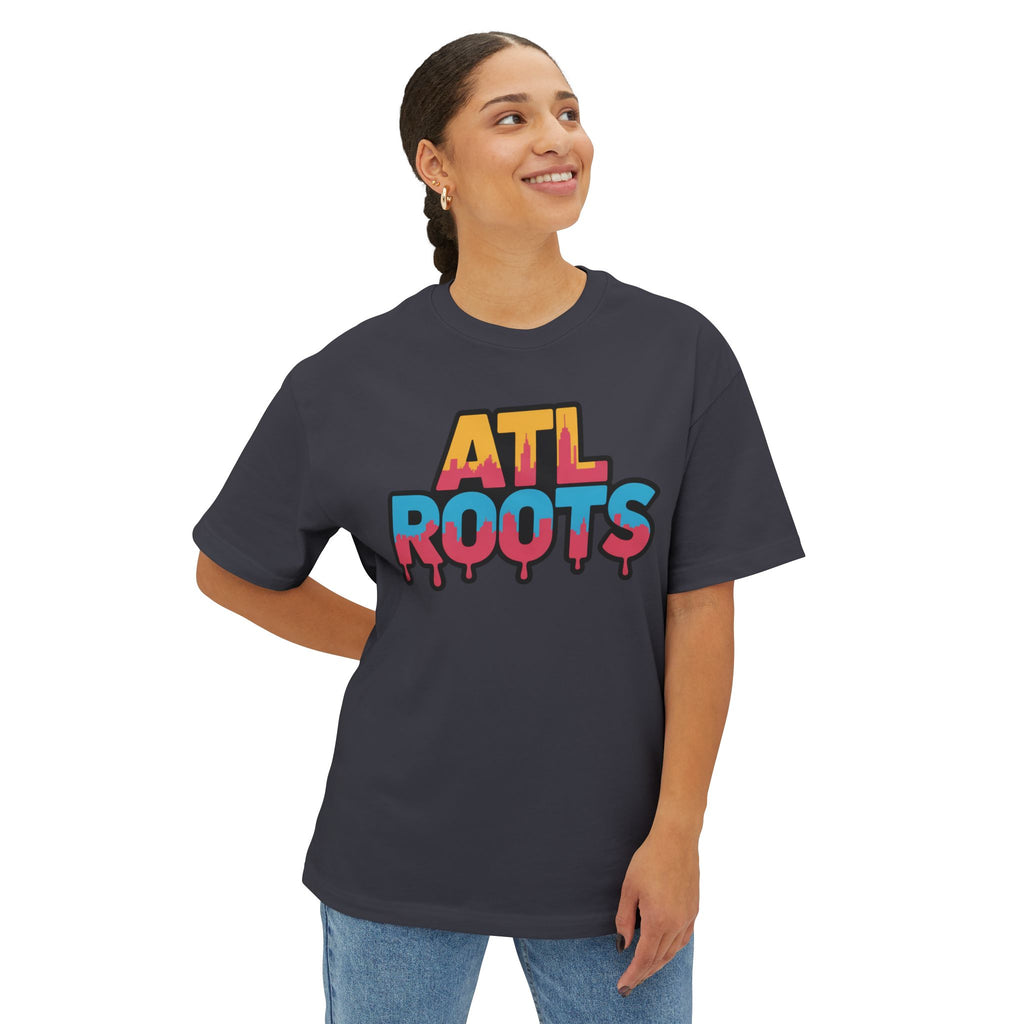 Colorful ATL Roots Oversized Boxy Tee, Streetwear Shirt, Gift for Atlanta Lovers, Casual Summer Top, Urban Fashion Tee, Unisex Graphic Tee