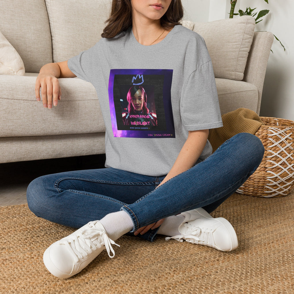 Queen Crown Photo Tee — Neon Portrait Graphic T-Shirt