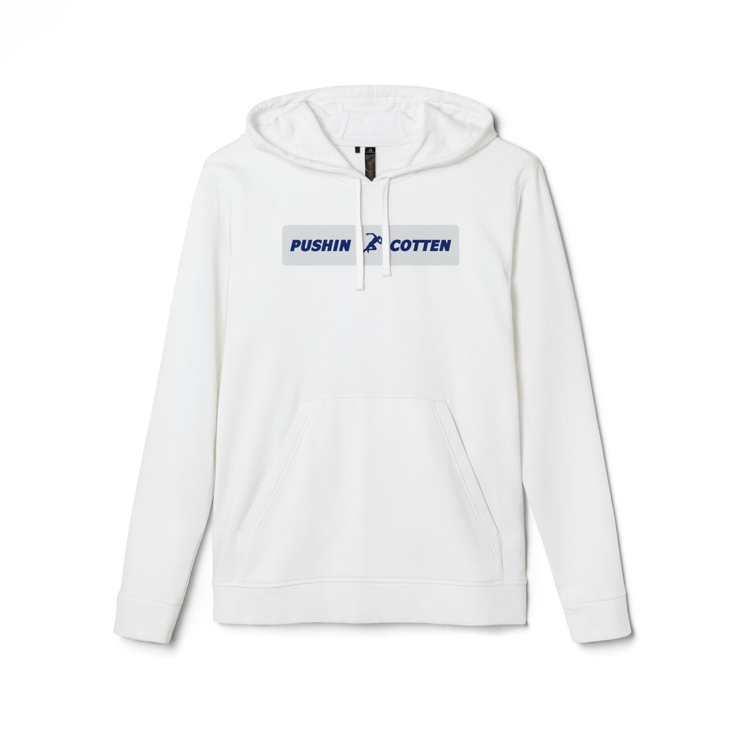 Fleece Hoodie - Pushin Cotten Tags Sports Runnin Man Logo, adidas Arm Logo