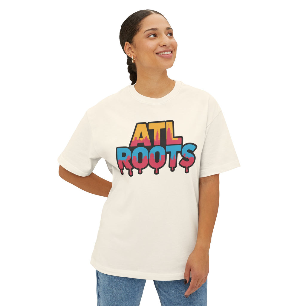 Colorful ATL Roots Oversized Boxy Tee, Streetwear Shirt, Gift for Atlanta Lovers, Casual Summer Top, Urban Fashion Tee, Unisex Graphic Tee