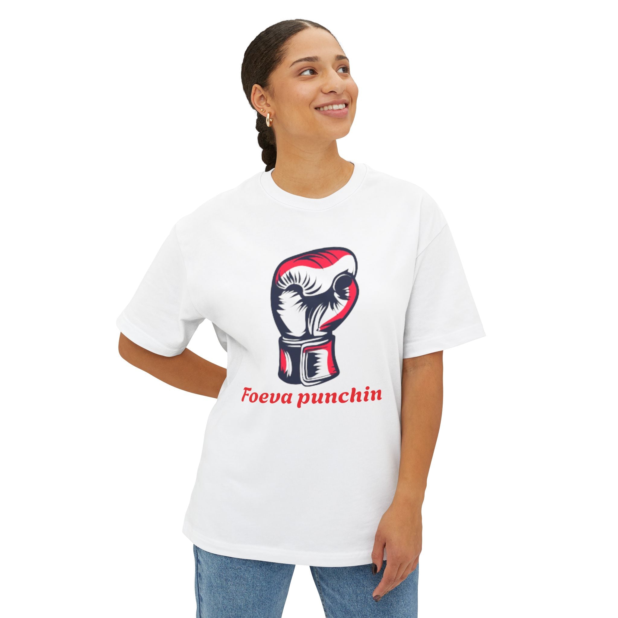 Boxy Tee with Punching Gloves Design | Fun Unisex Graphic T-Shirt for Fitness Lovers, Gift for Boxing Enthusiasts, Casual Wear