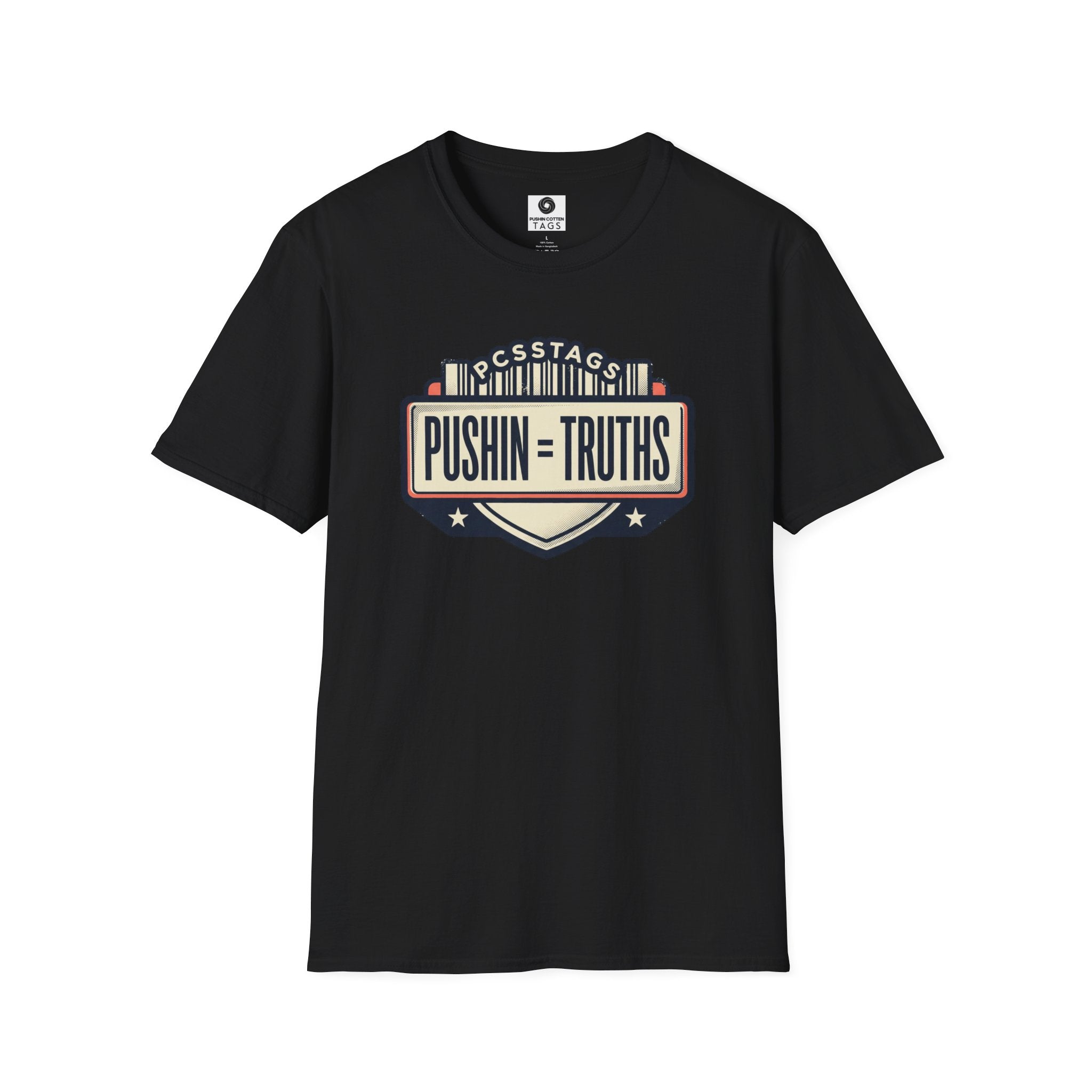 Pushin Truths Graphic T-Shirt — Vintage Badge Design