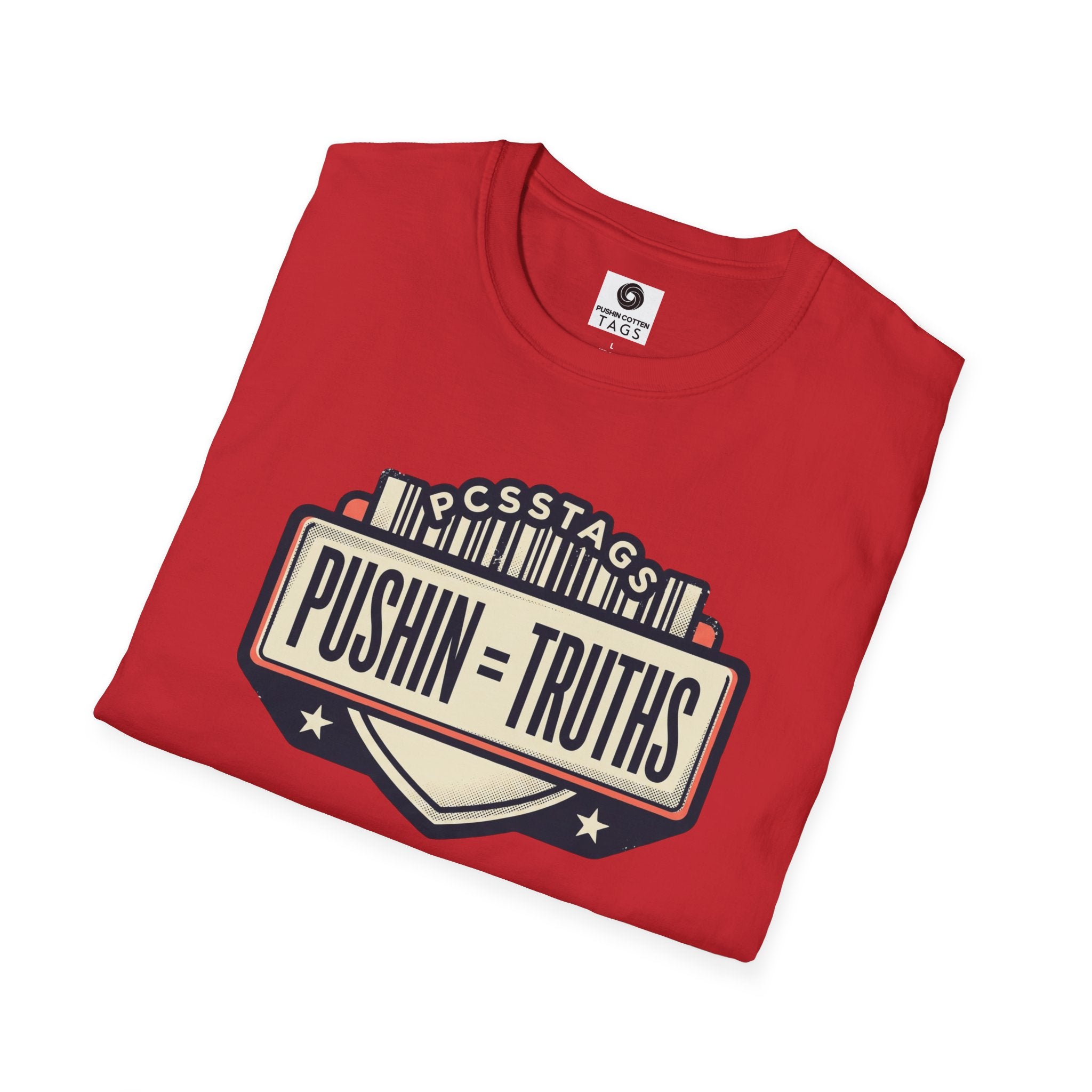 Pushin Truths Graphic T-Shirt — Vintage Badge Design