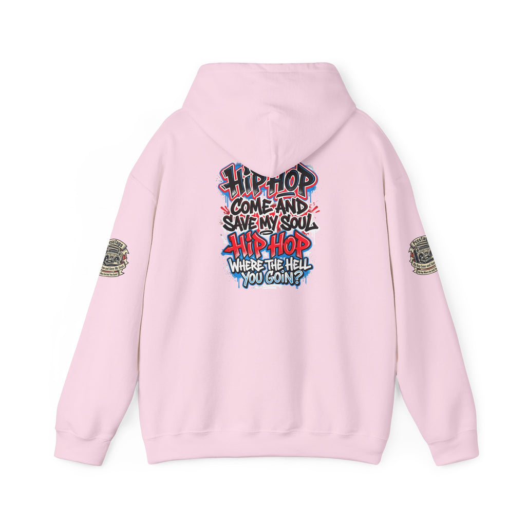Hip-Hop Graffiti Hoodie — "Hip Hop Come and Save My Soul" Streetwear Pullover