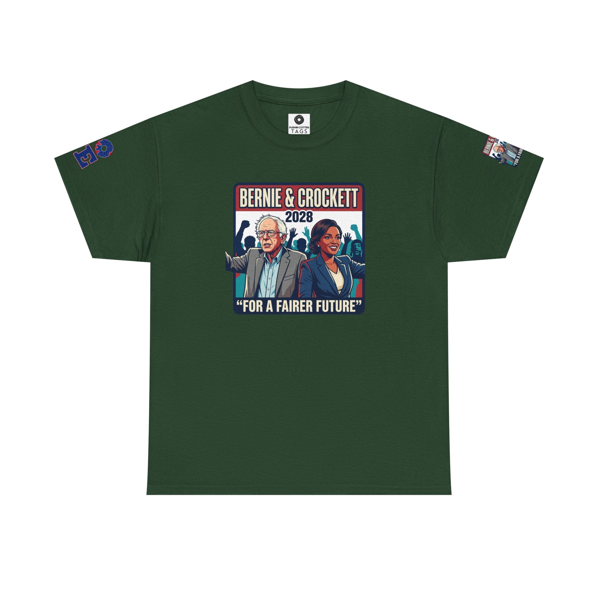 Bernie & Crockett 2028 Tee — "For a Fairer Future" Political Campaign T-Shirt