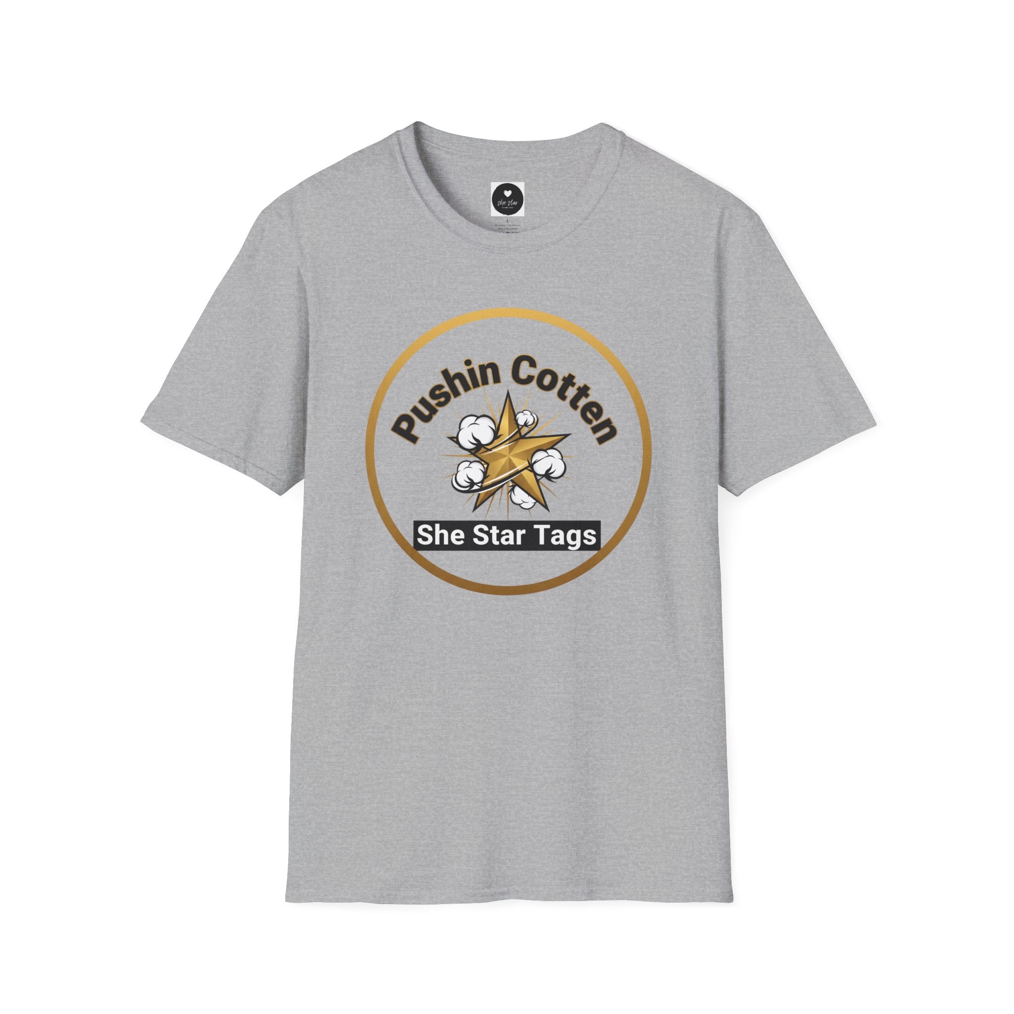 T-Shirt — "Pushin Cotten" She Star Logo Tee