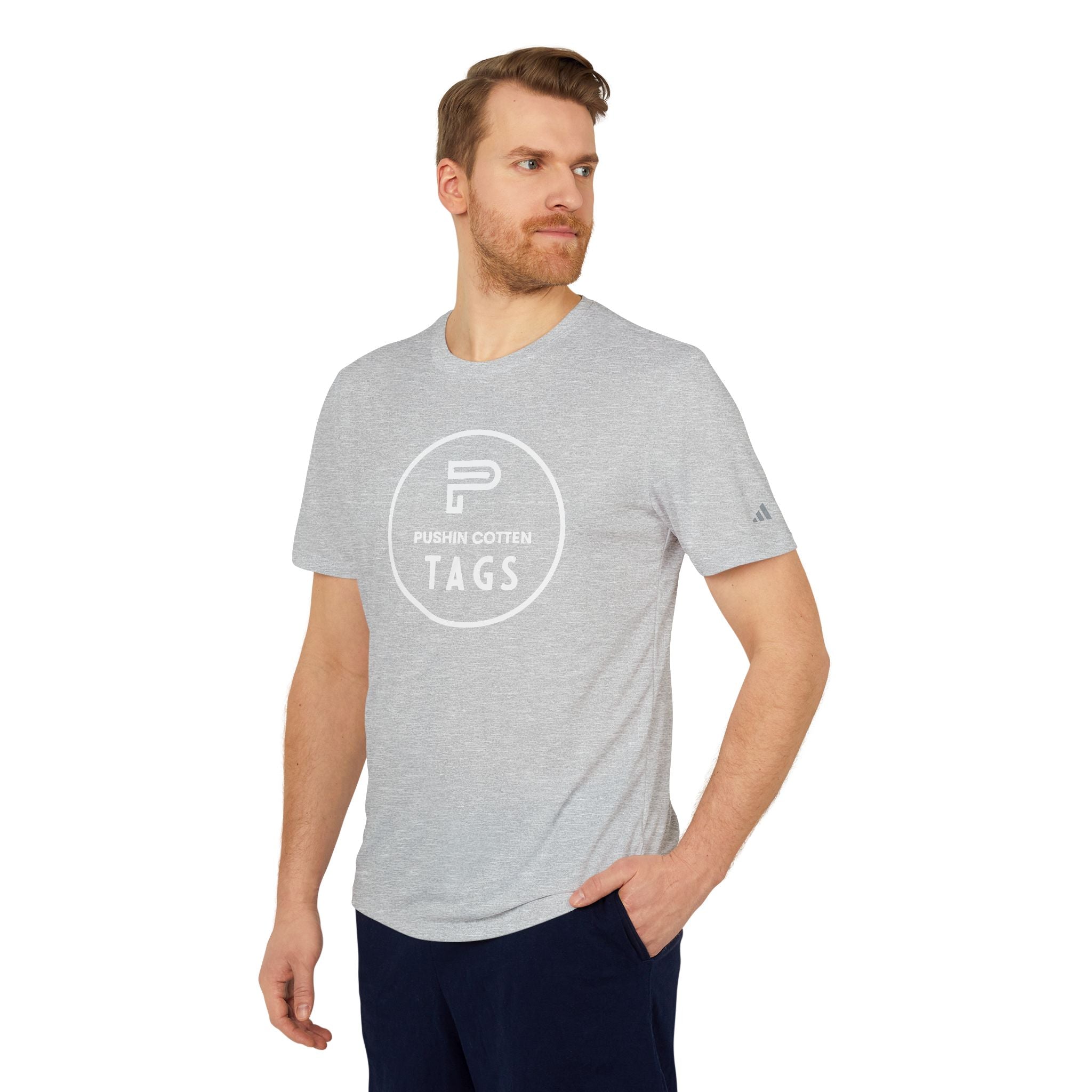Sport T-shirt with Pushin Cotten Tags Royalty logo and adidas arm logo