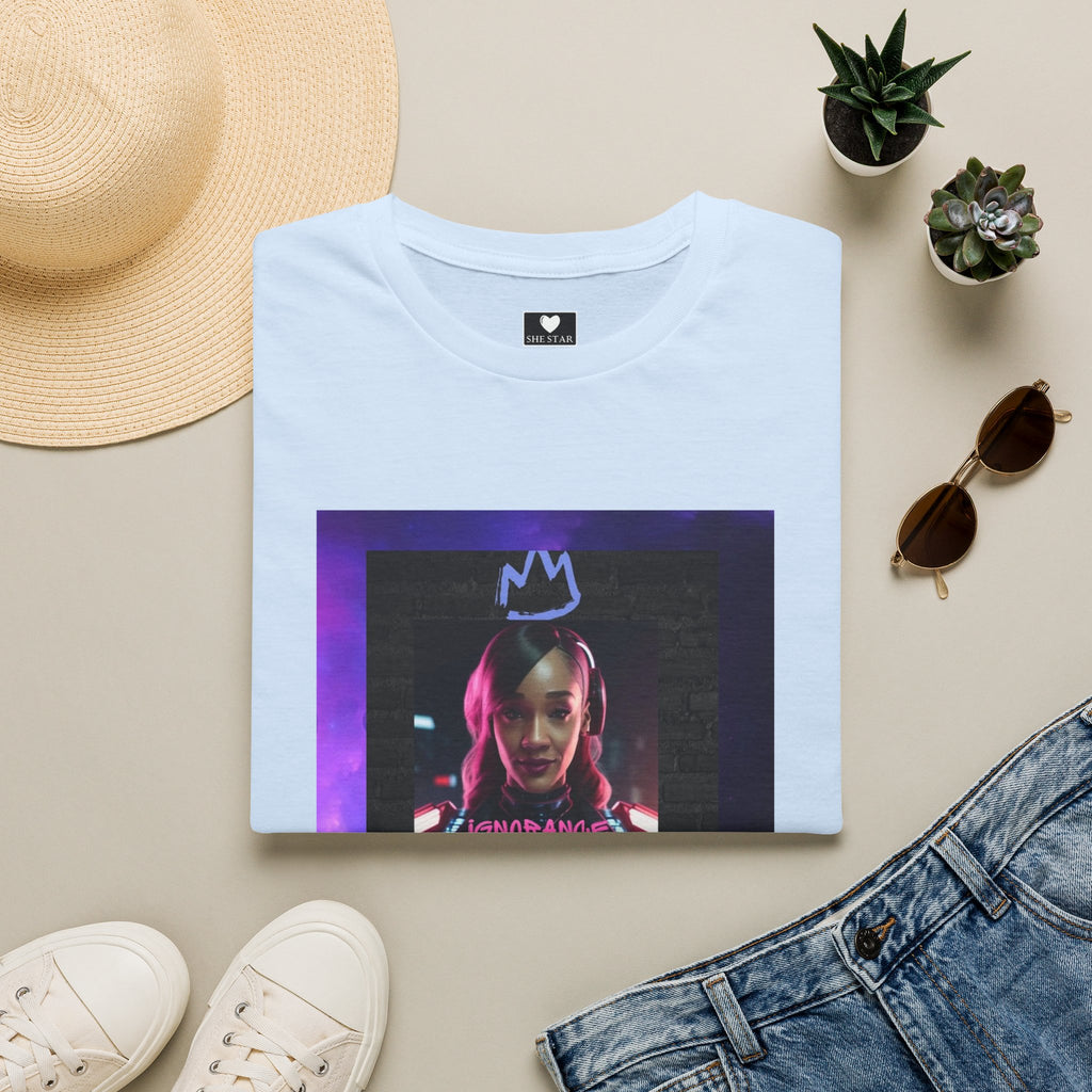 Queen Crown Photo Tee — Neon Portrait Graphic T-Shirt