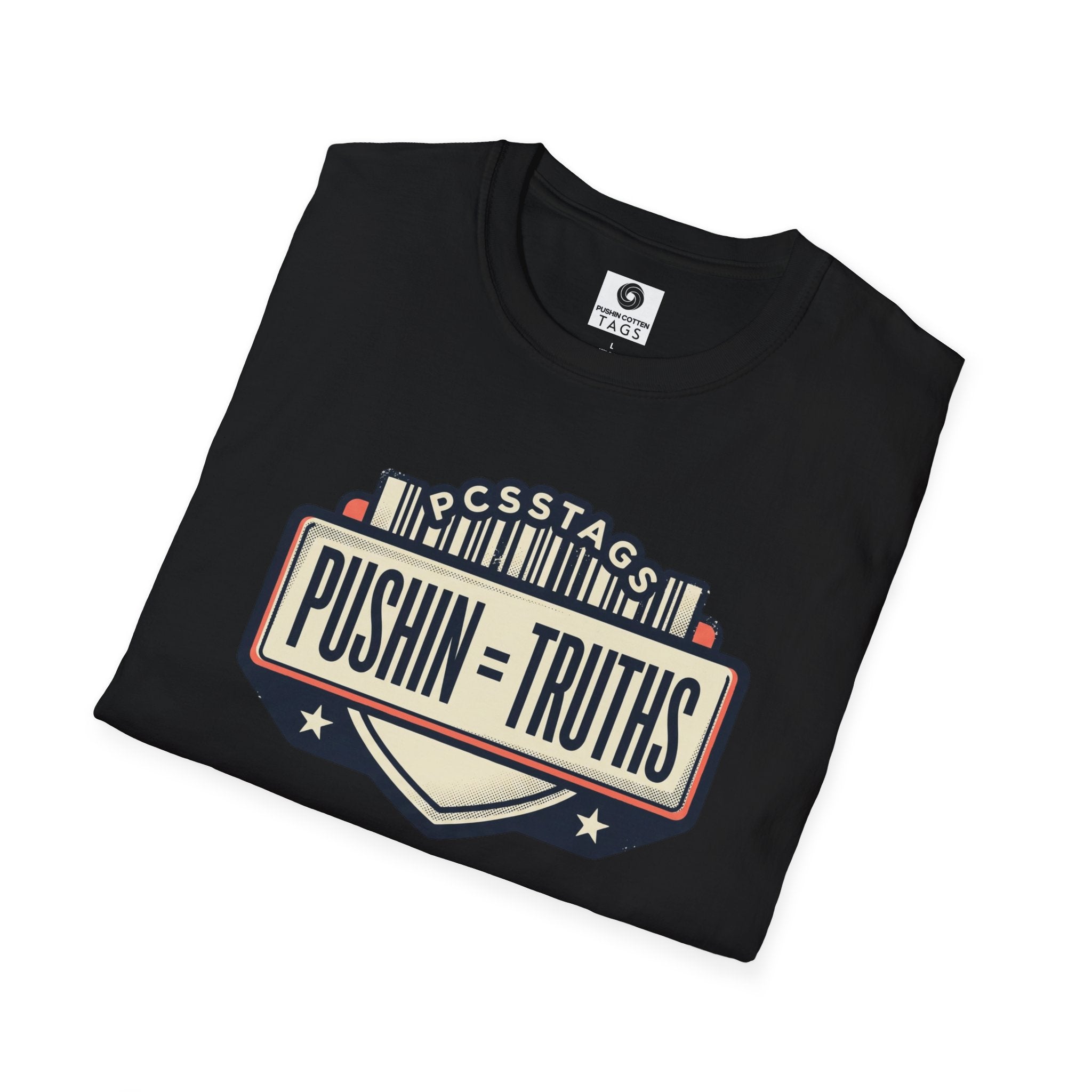 Pushin Truths Graphic T-Shirt — Vintage Badge Design