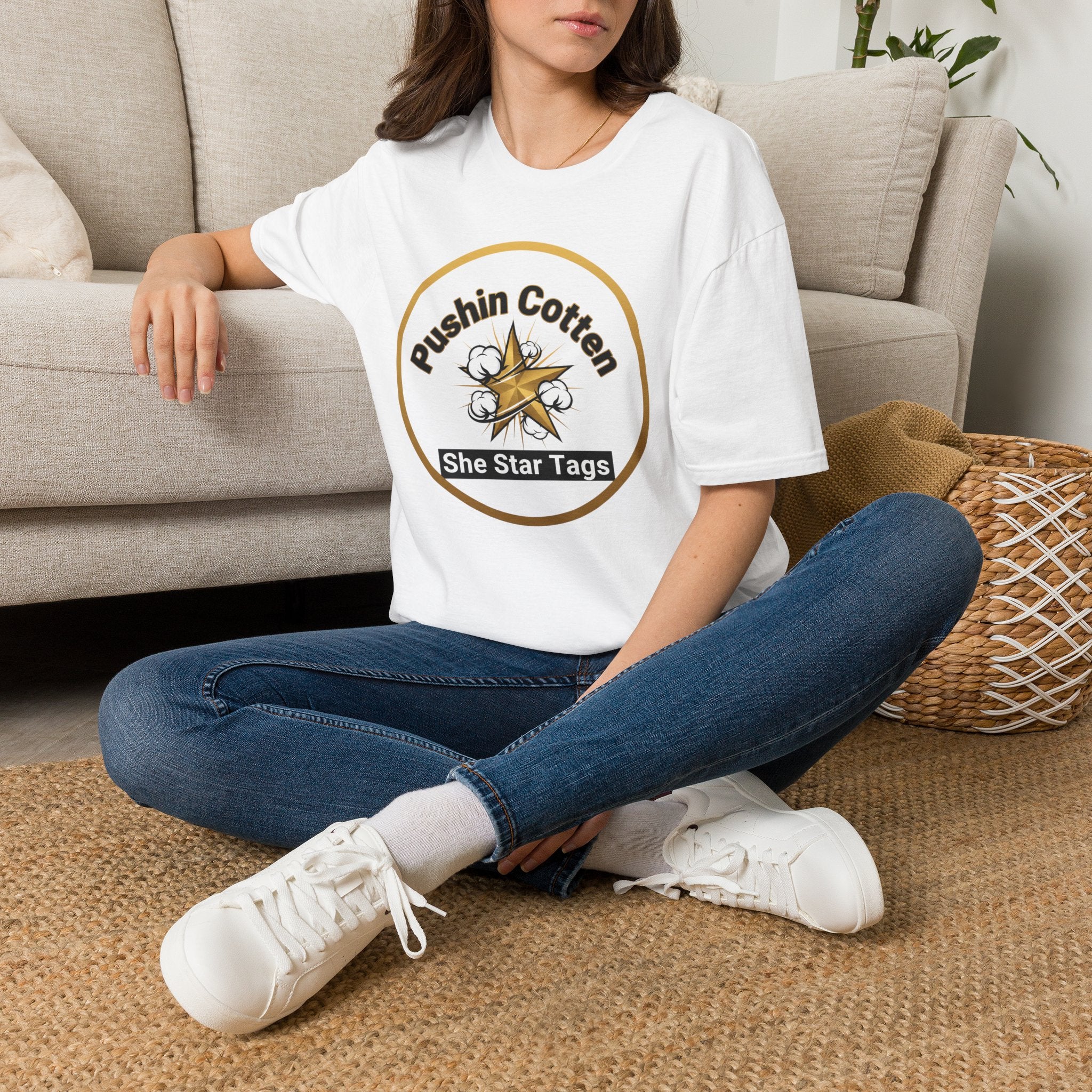 T-Shirt — "Pushin Cotten" She Star Logo Tee