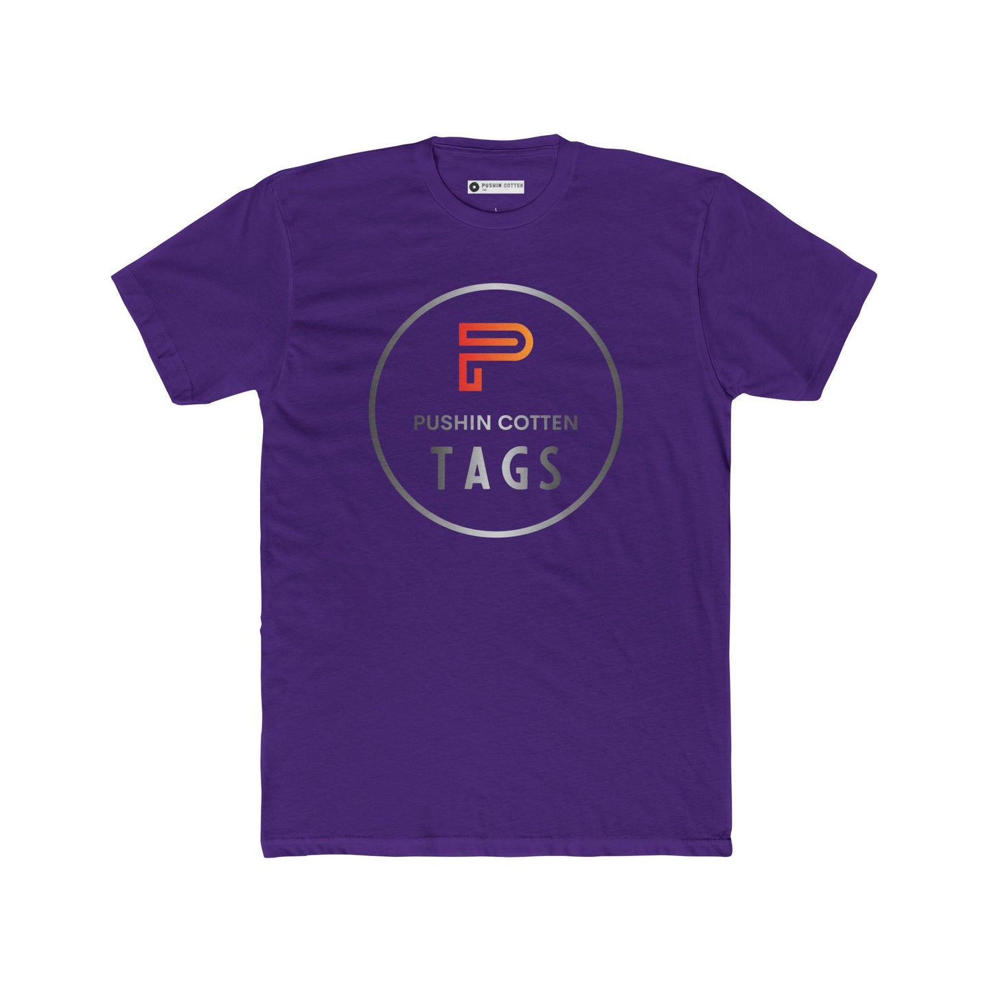 Men's Cotton Crew Tee featuring Pushin Cotton Tags Royalty Logo