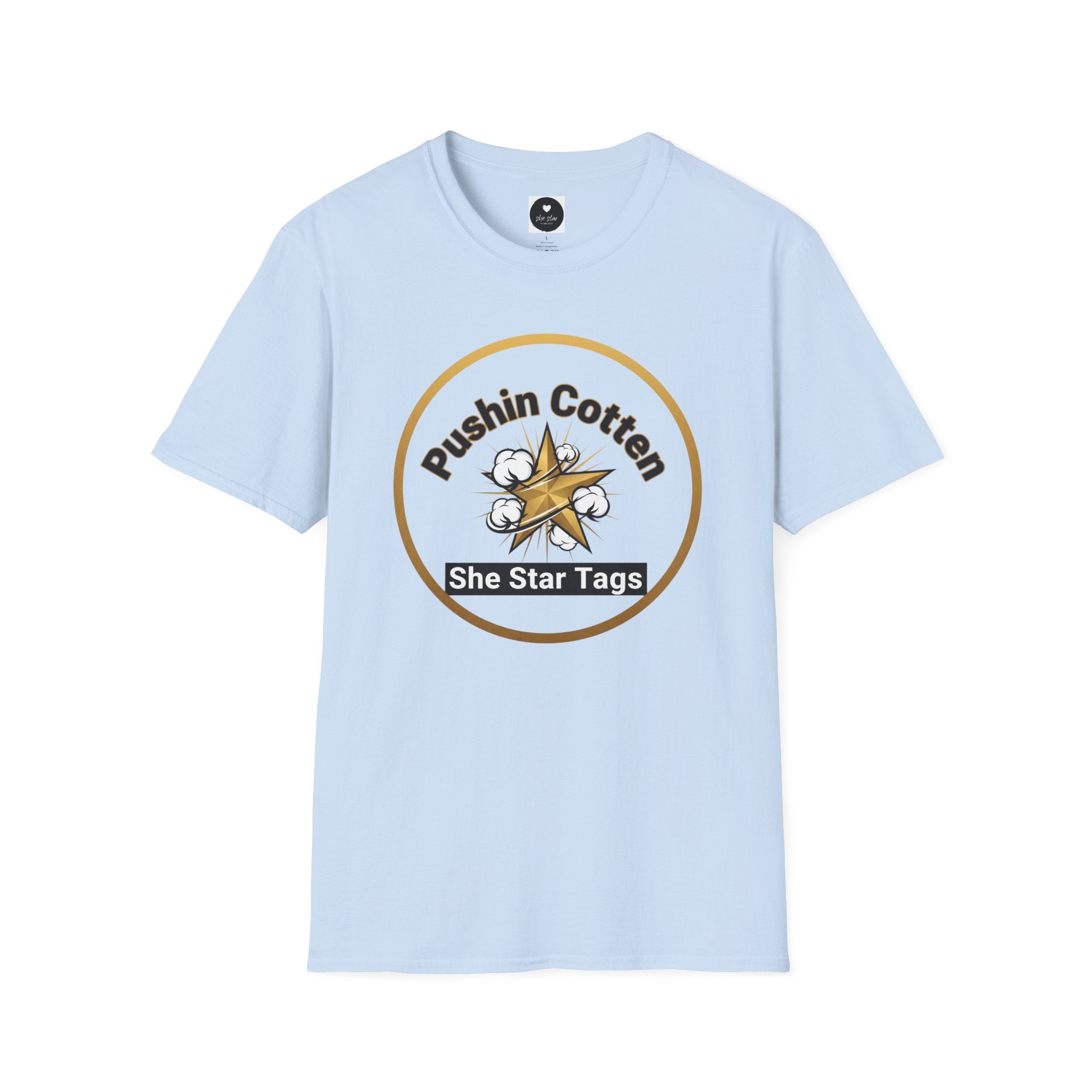 T-Shirt — "Pushin Cotten" She Star Logo Tee