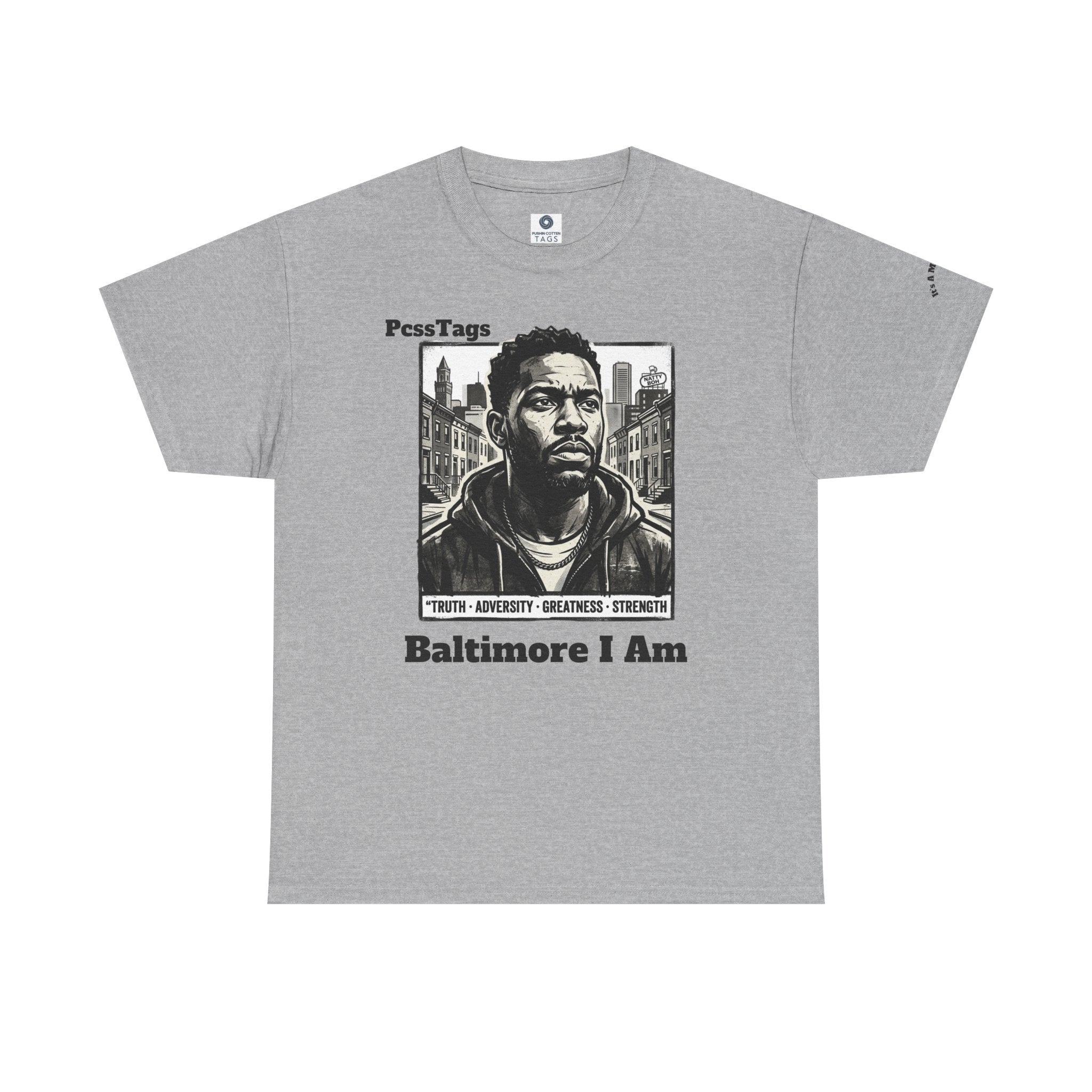 Baltimore I Am T-Shirt — Urban Portrait Tee Celebrating Strength & Resilience