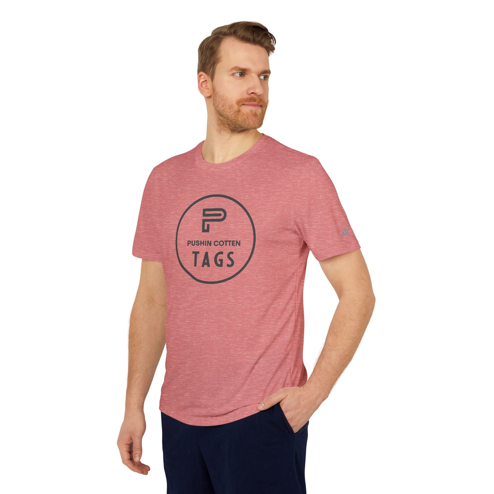 Sport T-shirt with Pushin Cotten Tags Royalty logo and adidas arm logo