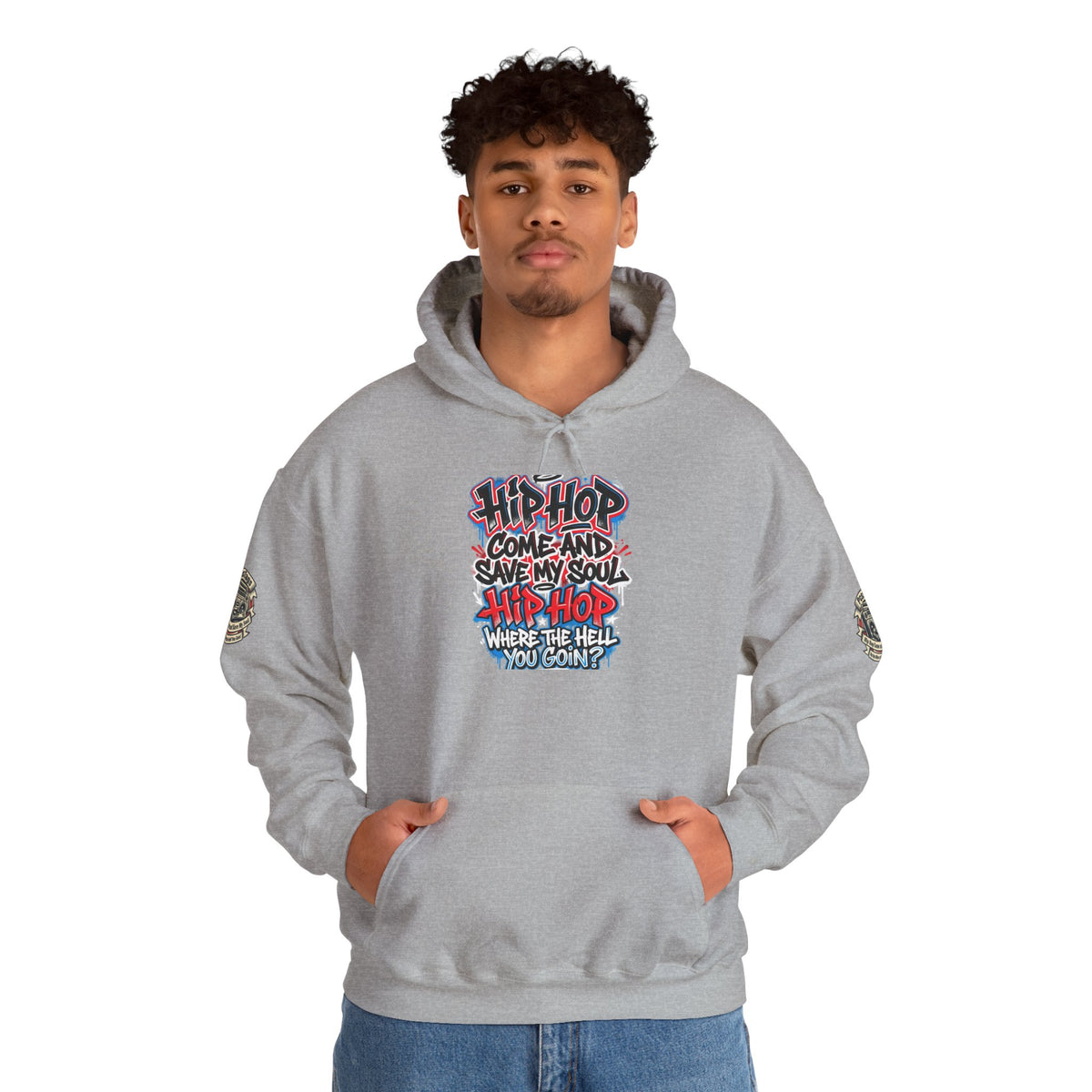 Hip-Hop Graffiti Hoodie — "Hip Hop Come and Save My Soul" Streetwear Pullover