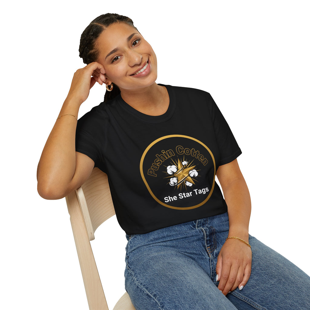 T-Shirt — "Pushin Cotten" She Star Logo Tee