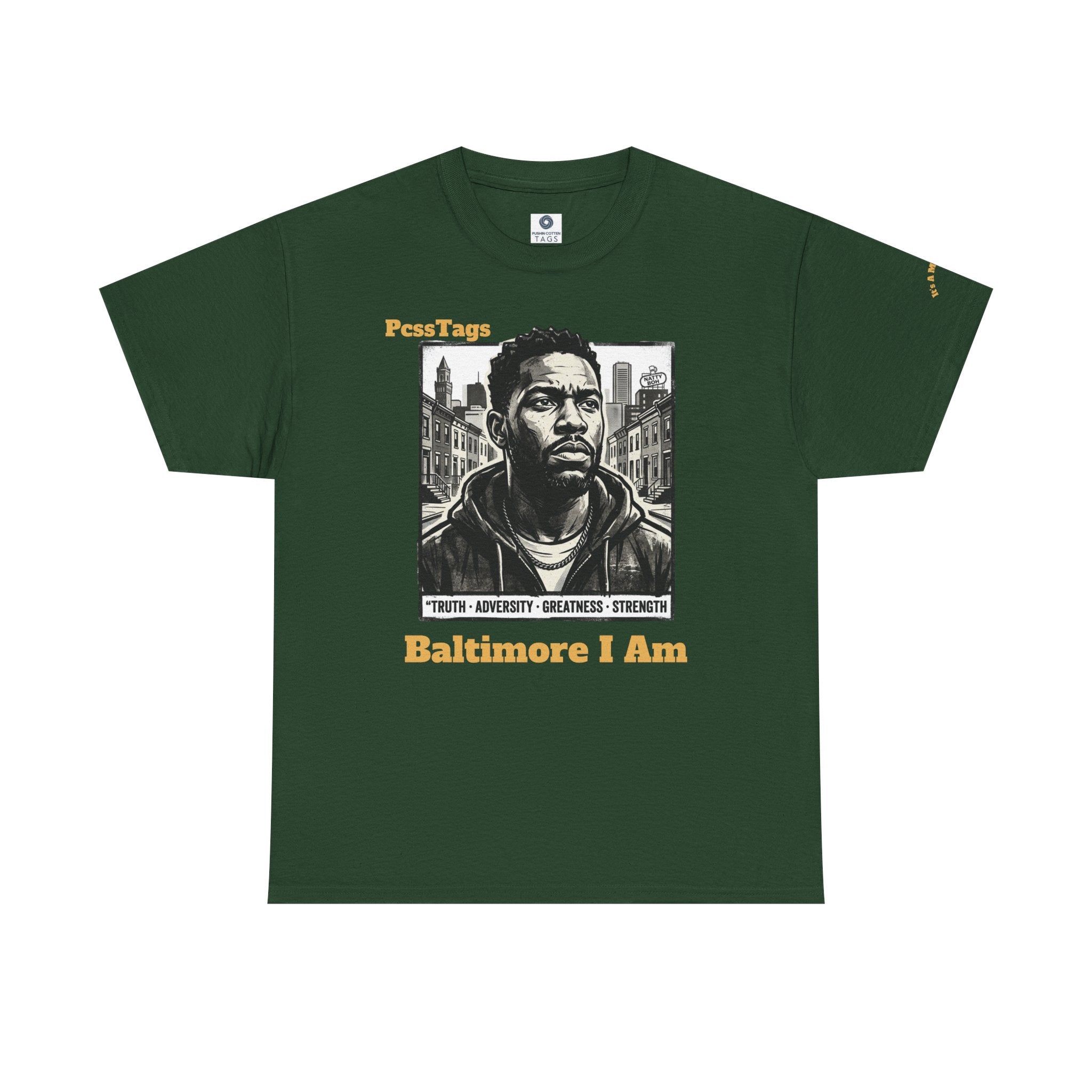 Baltimore I Am T-Shirt — Urban Portrait Tee Celebrating Strength & Resilience