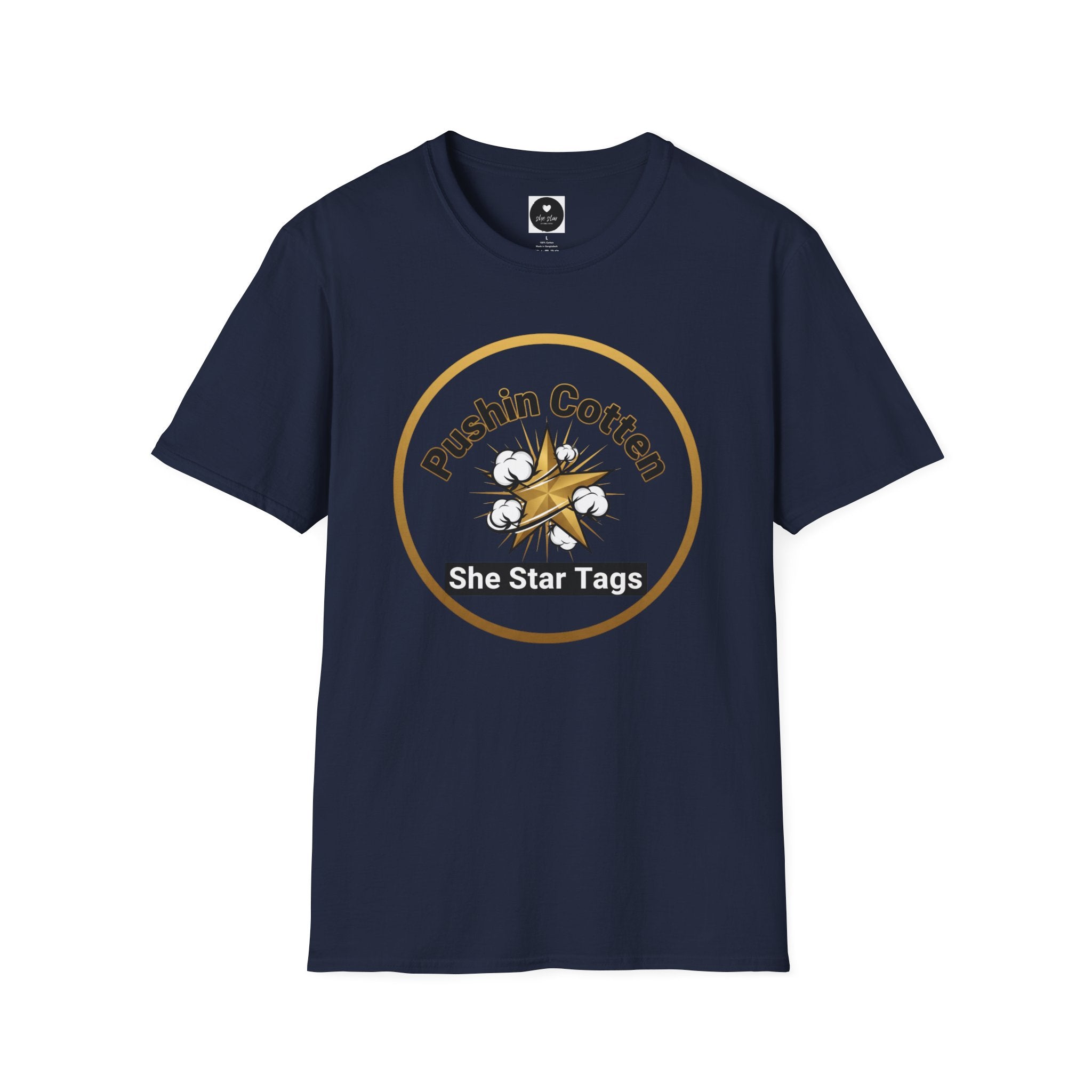 T-Shirt — "Pushin Cotten" She Star Logo Tee