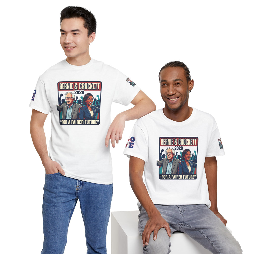 Bernie & Crockett 2028 Tee — "For a Fairer Future" Political Campaign T-Shirt