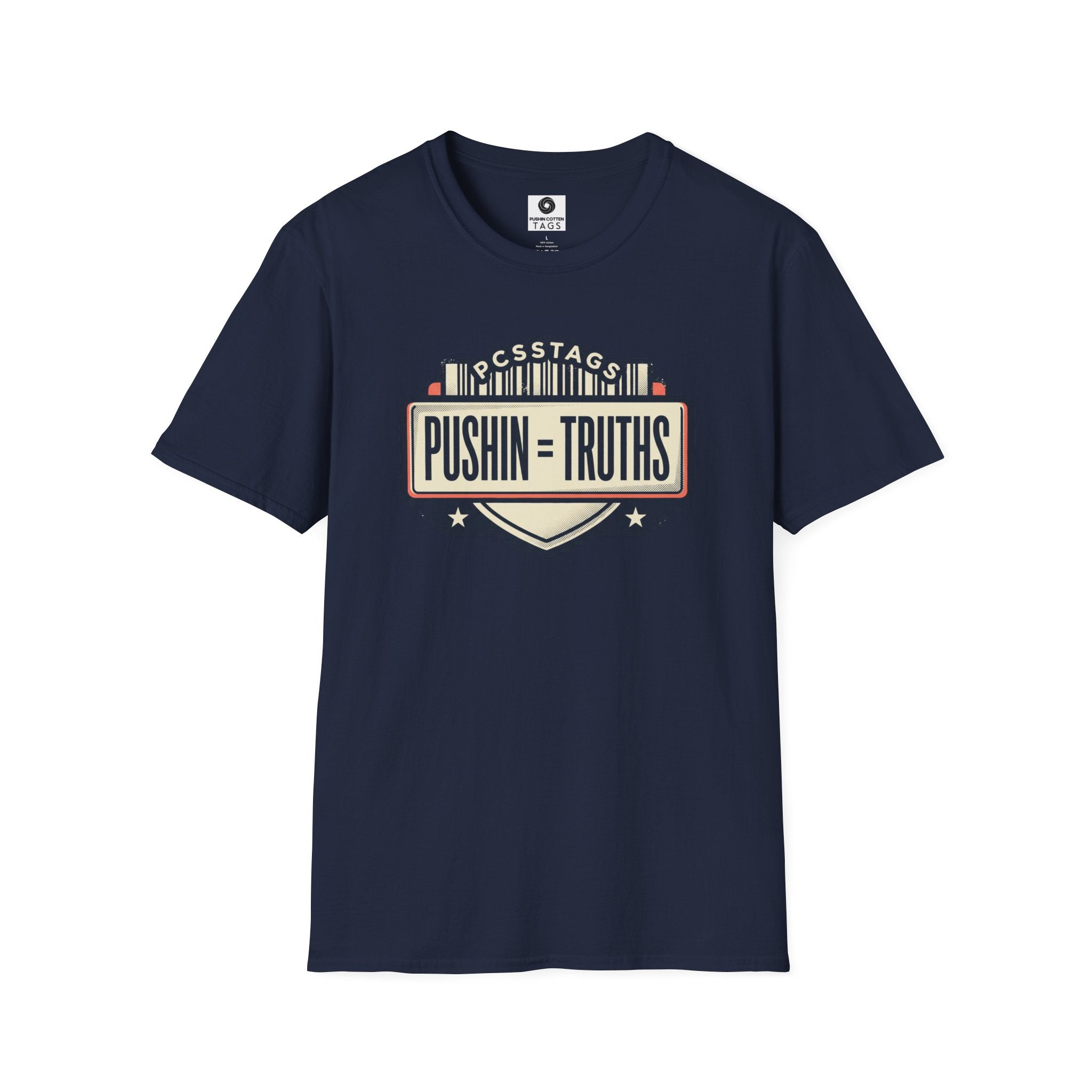 Pushin Truths Graphic T-Shirt — Vintage Badge Design
