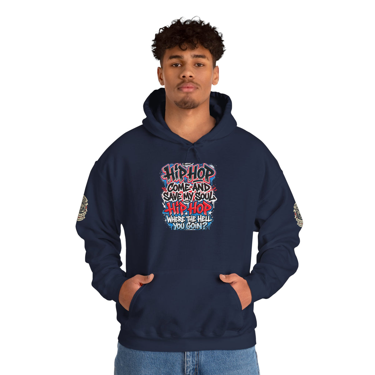Hip-Hop Graffiti Hoodie — "Hip Hop Come and Save My Soul" Streetwear Pullover