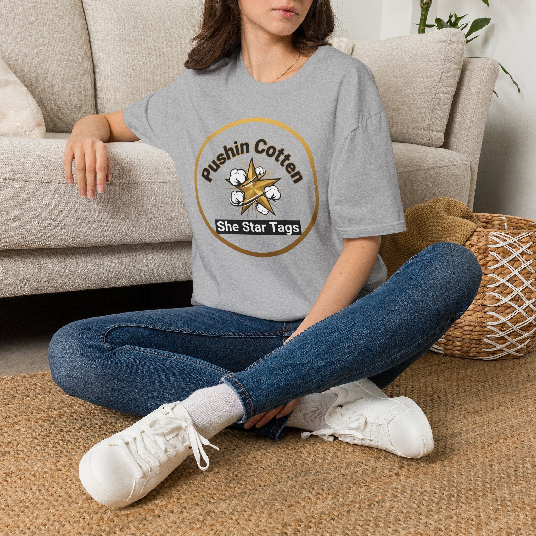 T-Shirt — "Pushin Cotten" She Star Logo Tee