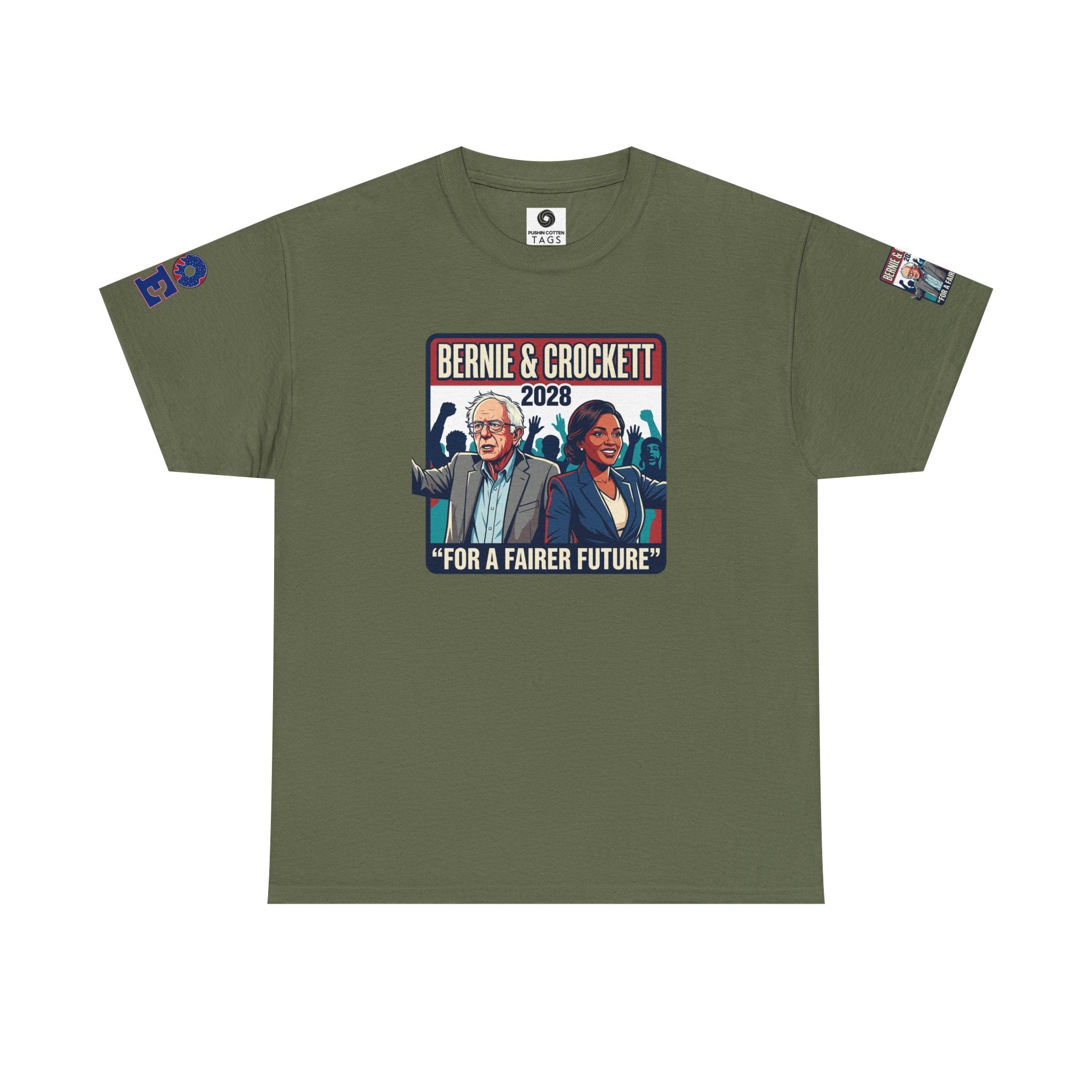 Bernie & Crockett 2028 Tee — "For a Fairer Future" Political Campaign T-Shirt