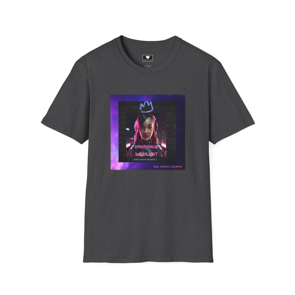 Queen Crown Photo Tee — Neon Portrait Graphic T-Shirt
